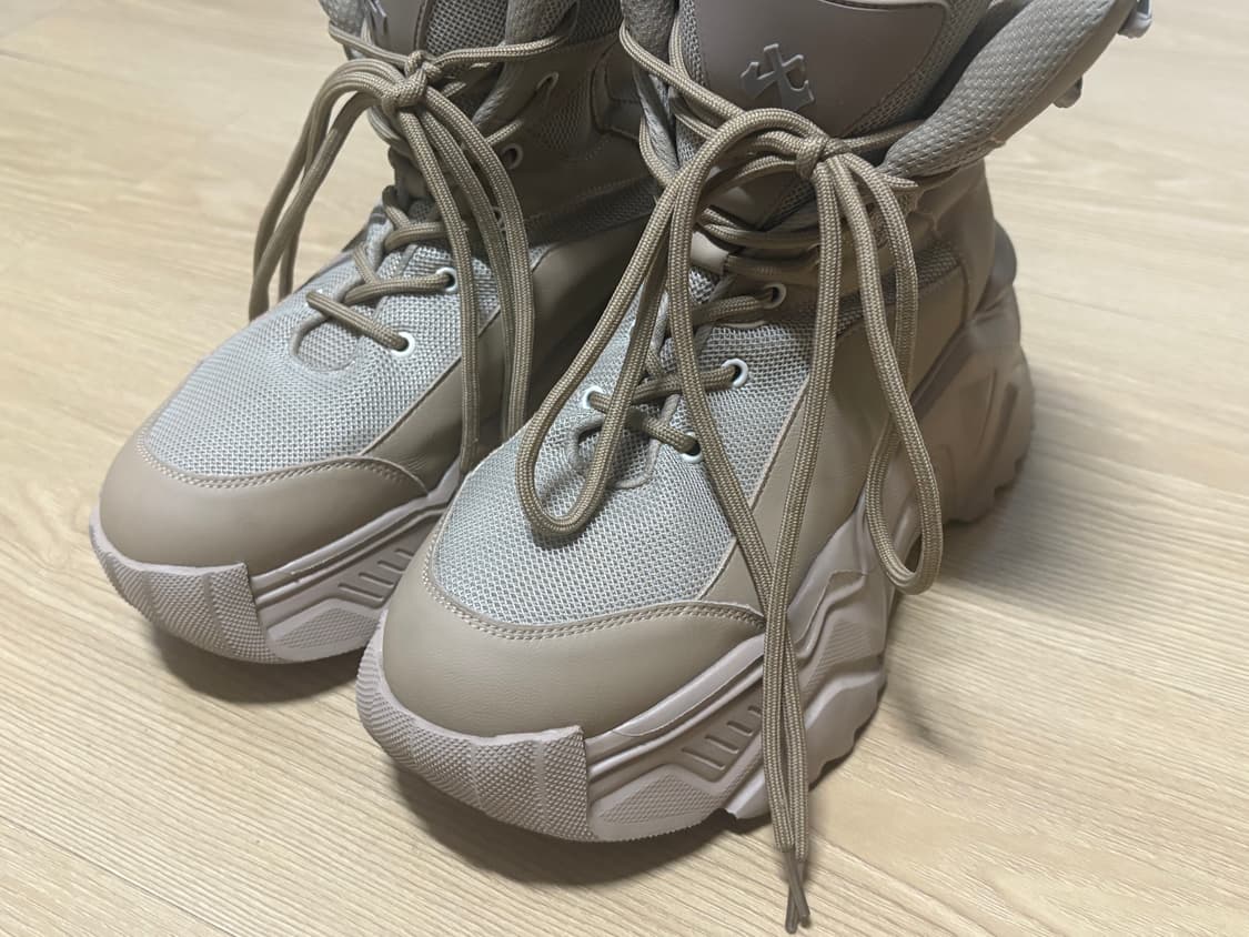 YEEL 와이이엘 플랫폼 부츠 스니커즈 베이지 240 엘이이와이 leey 상품이미지4