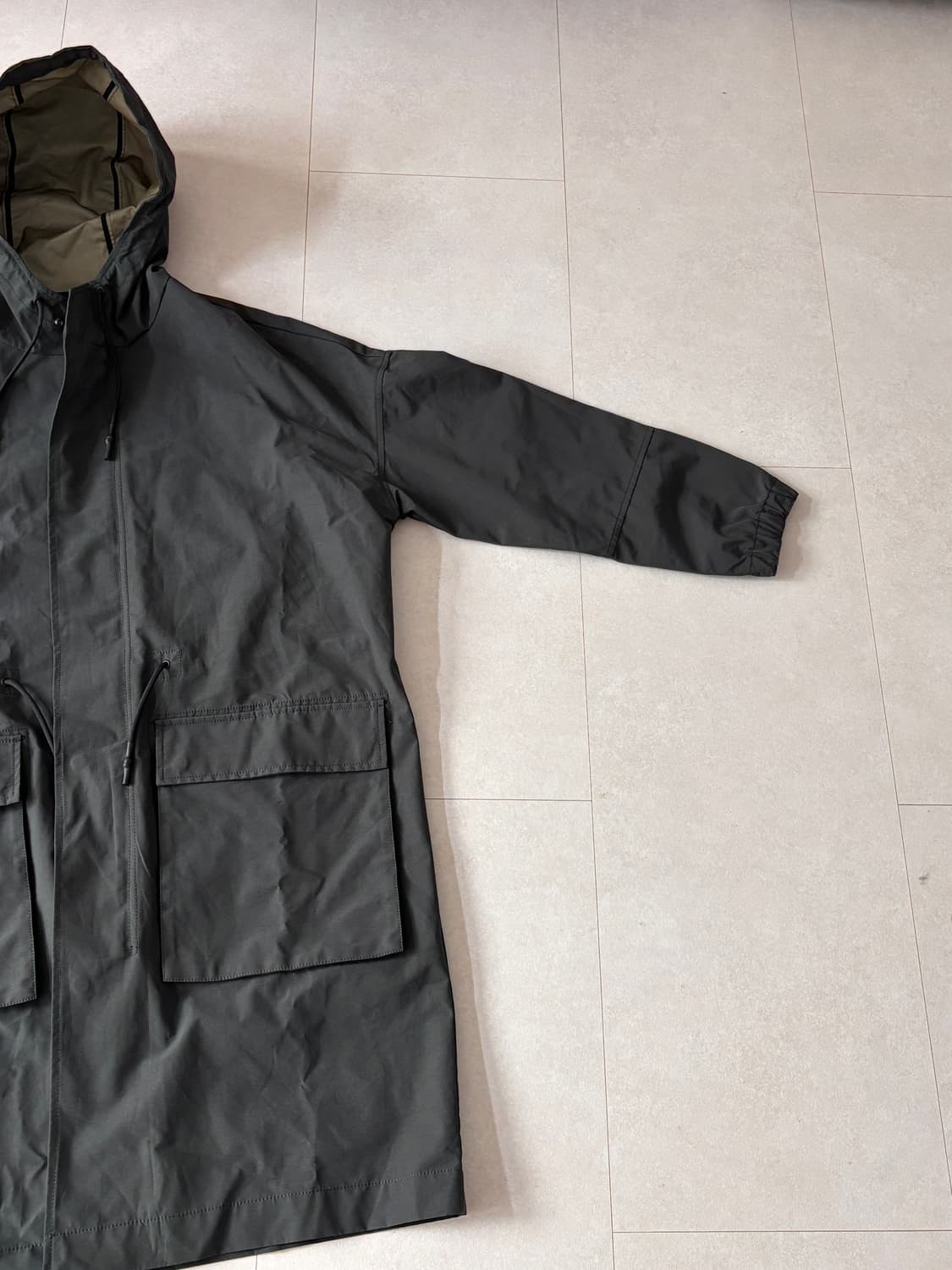 자라에 M-51과 테크웨어를 섞으면 - 나일론 롱파카 코트 블랙 상품이미지4