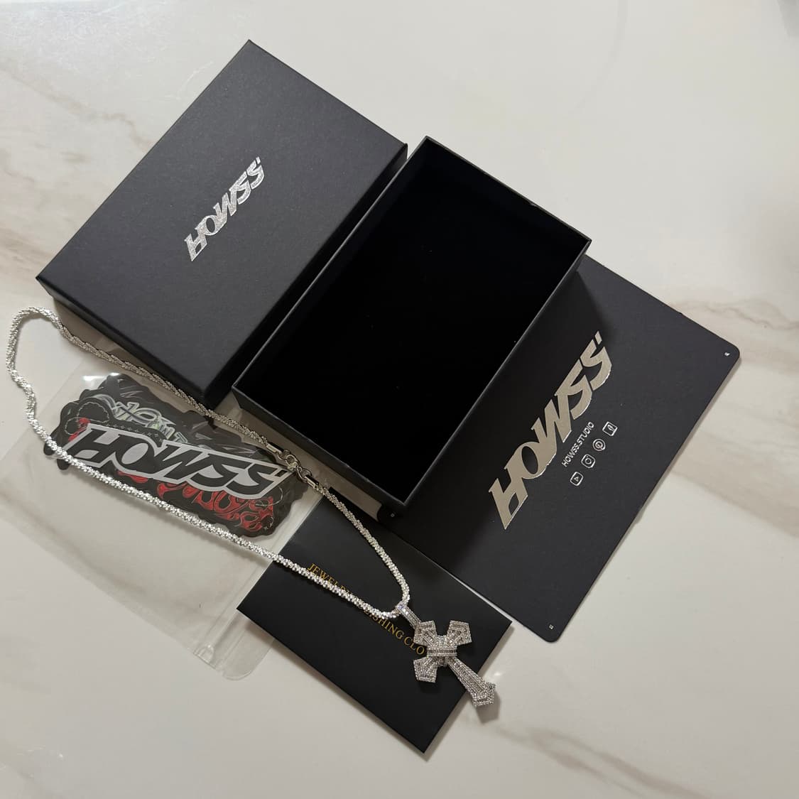 (OS) HOWSS 지르코니아 아이스 아웃 십자가 목걸이 상품이미지4
