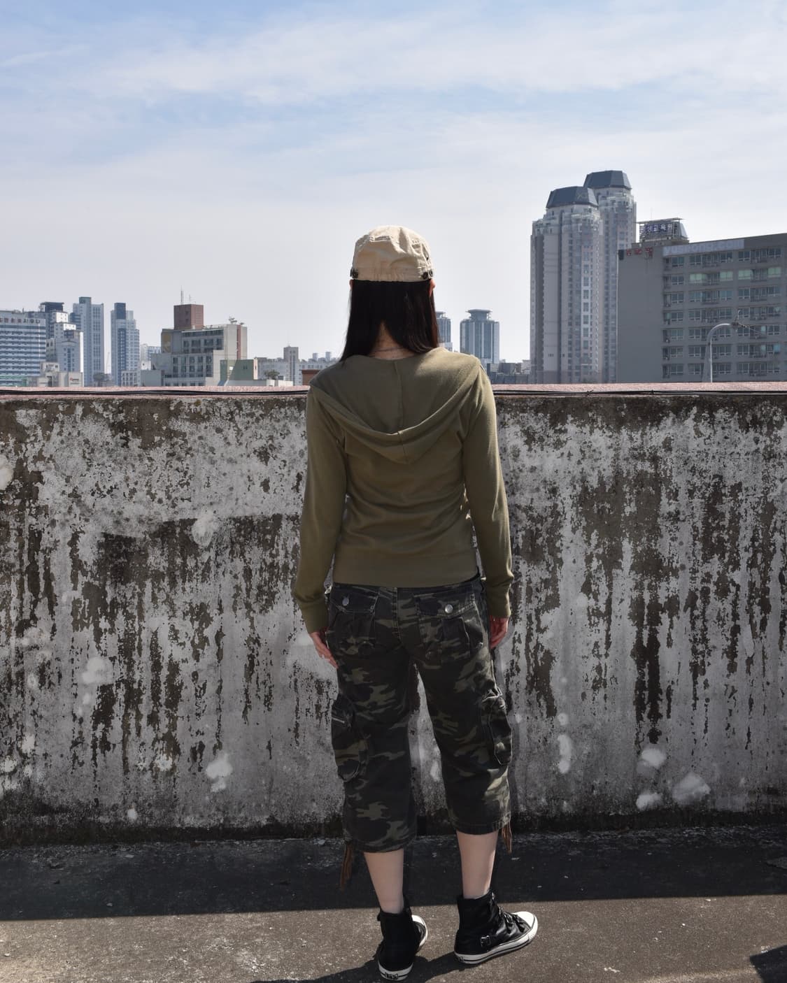 베이직 카키 후드집업 상품이미지6