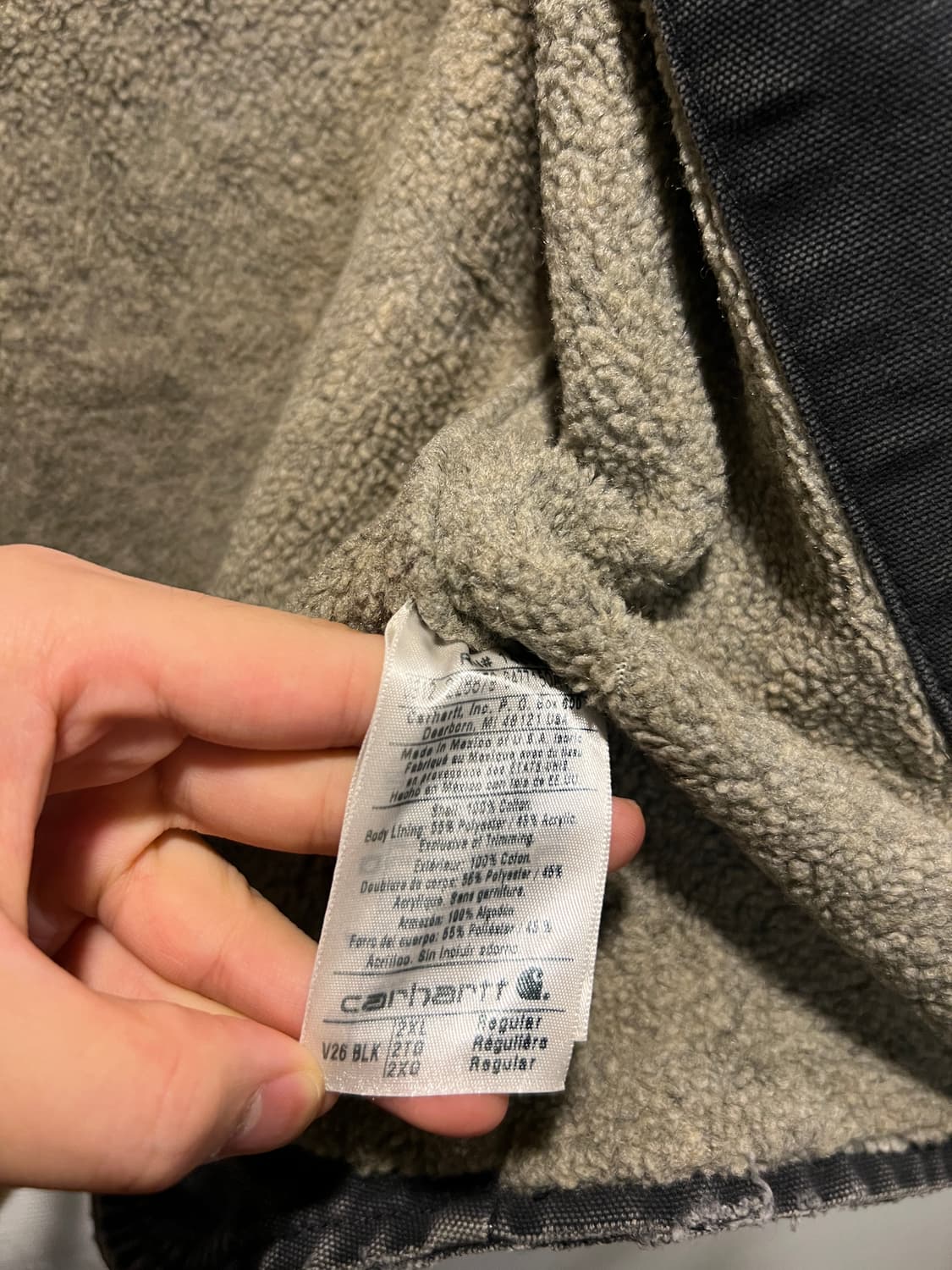 [2XL]칼하트 USA 플리스 라이닝 빈티지 워싱 블랙 워크 베스트 상품이미지6