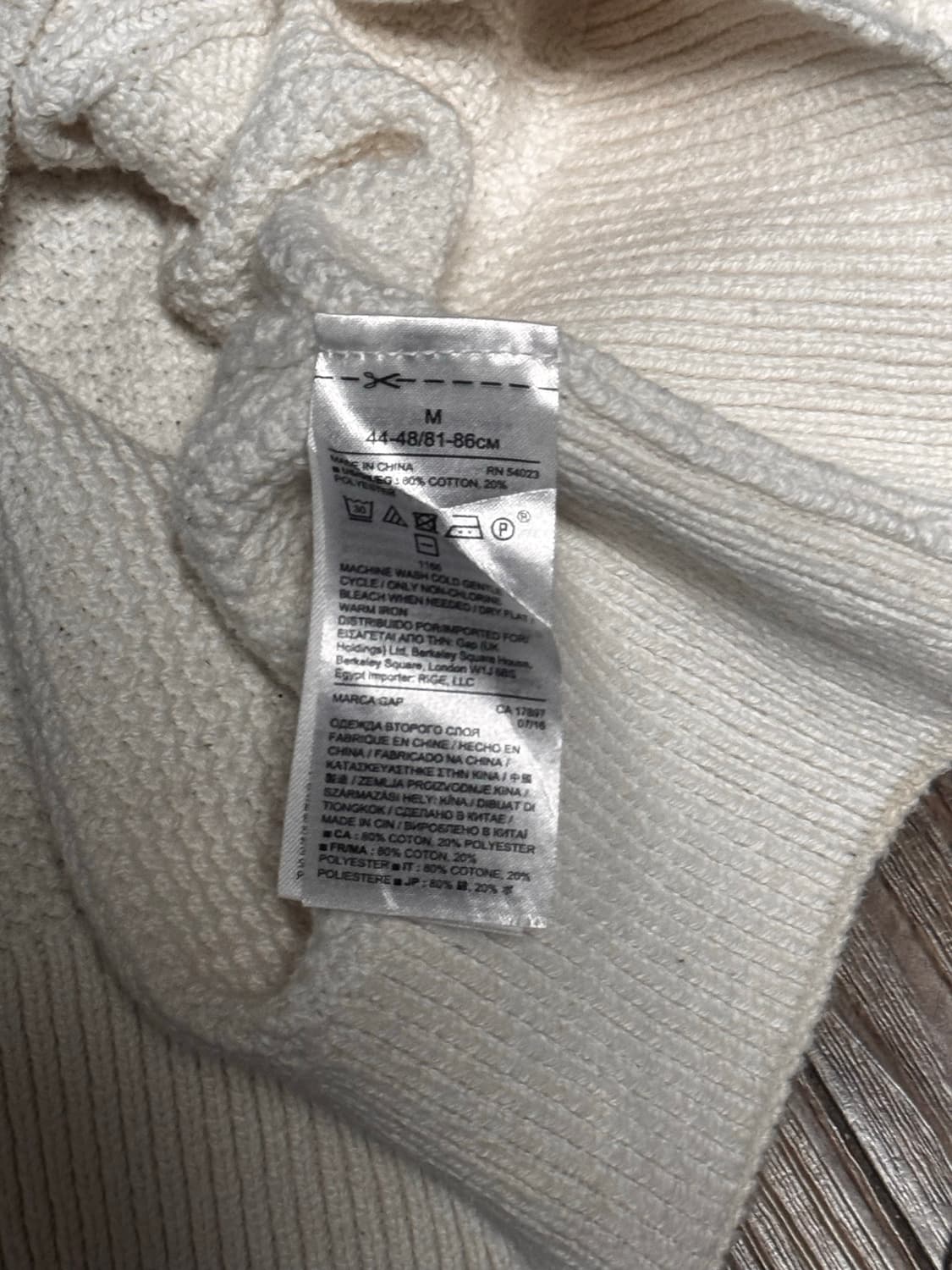 [M] GAP 갭 케이블 화이트 니트 스웨터 상품이미지5