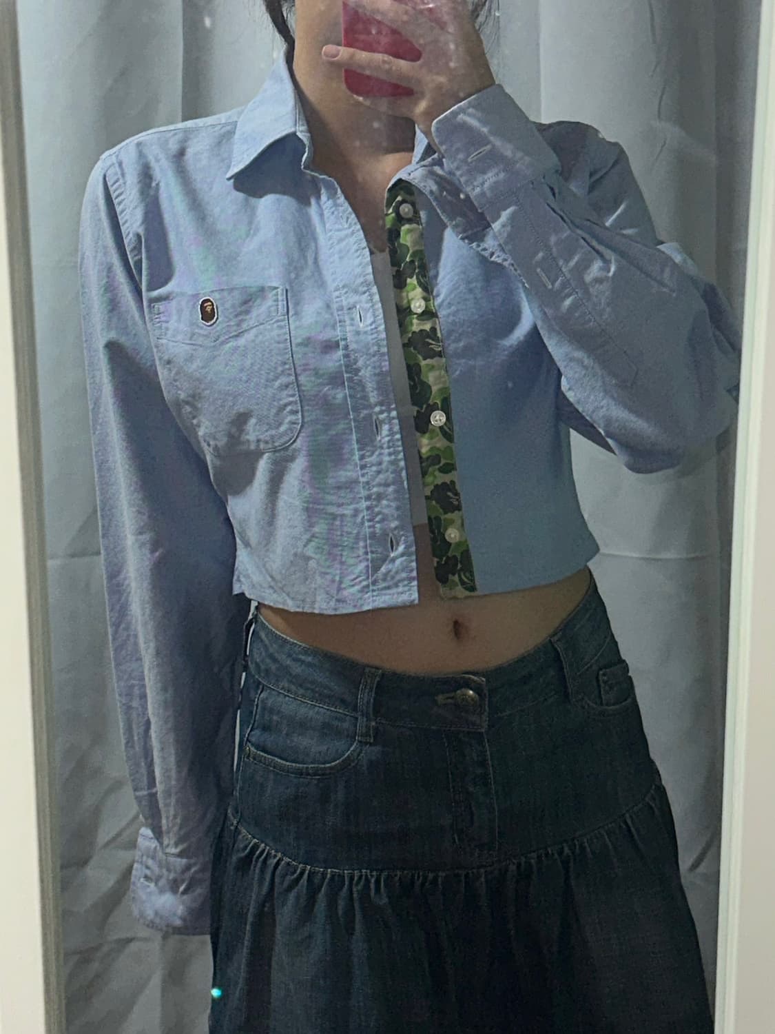 베이프 옥스포드 크롭 셔츠 상품이미지2
