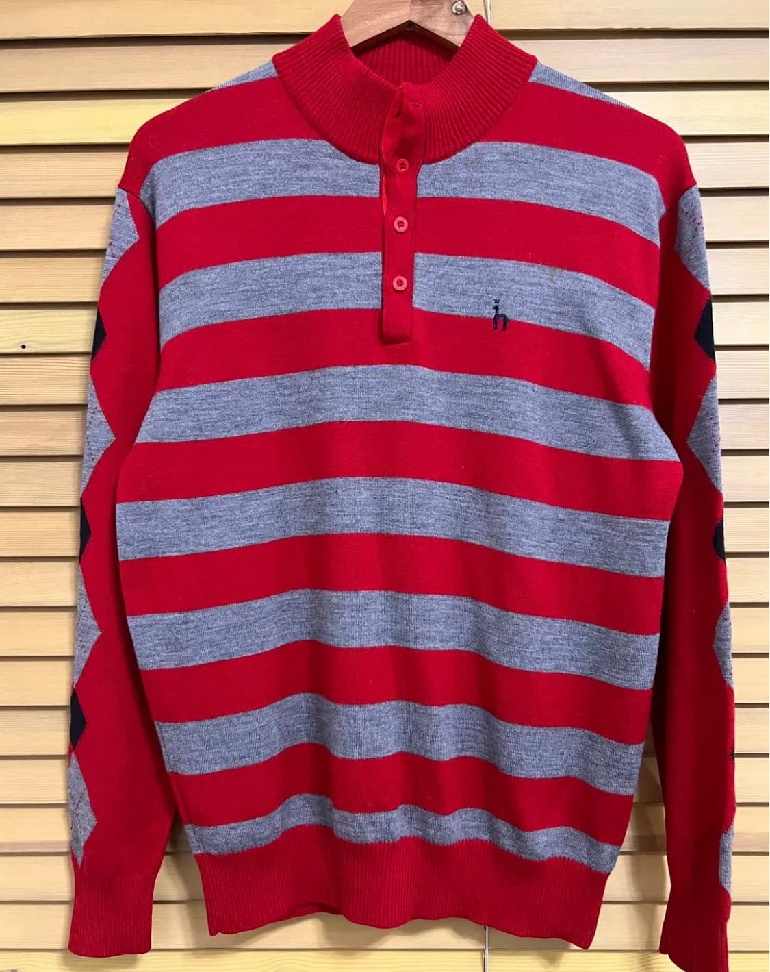 헤지스골프 남성 레드스트라이프 터틀넥울니트 105 상품이미지2