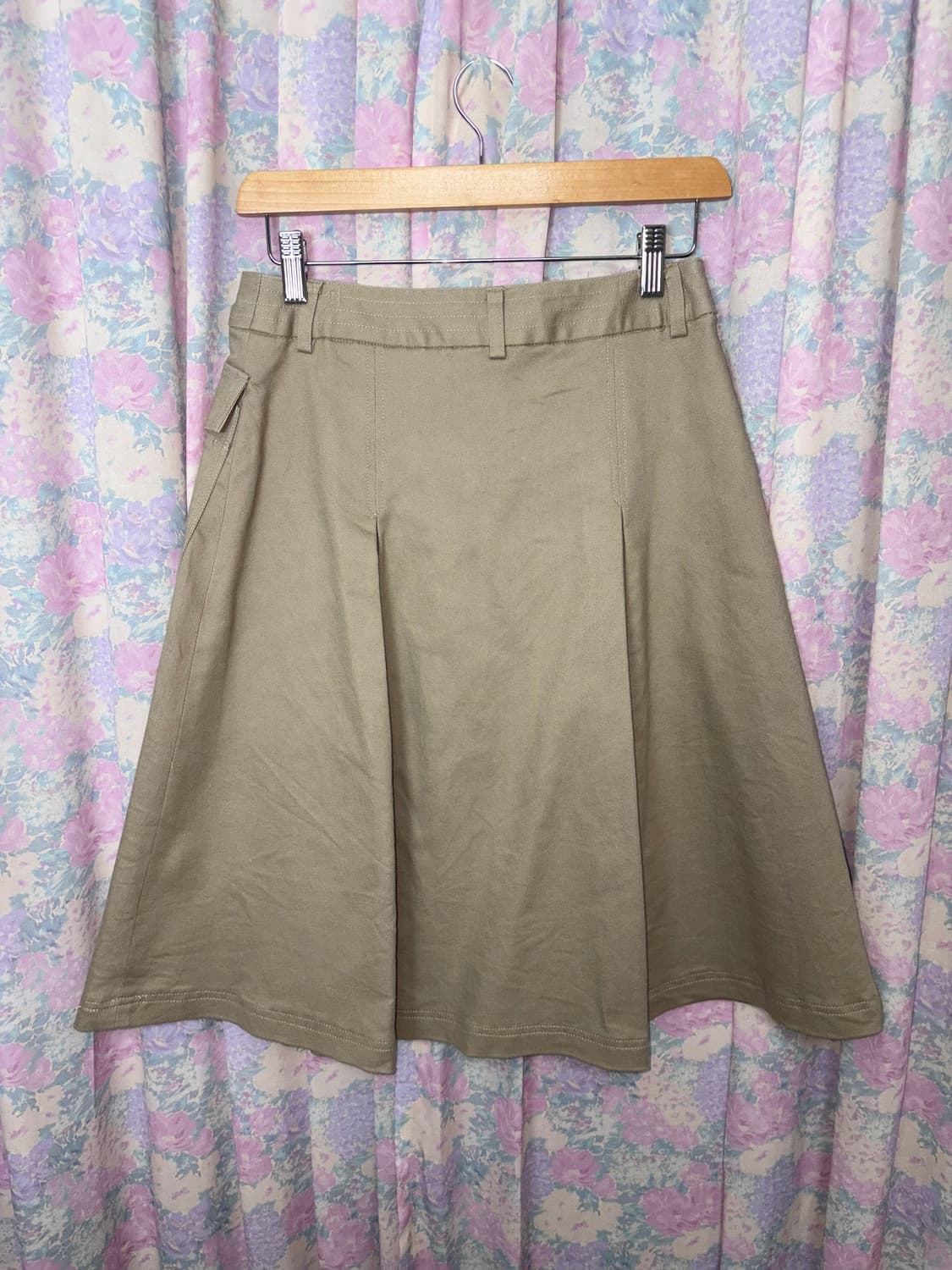 베이지 미디 코튼 스커트 상품이미지9