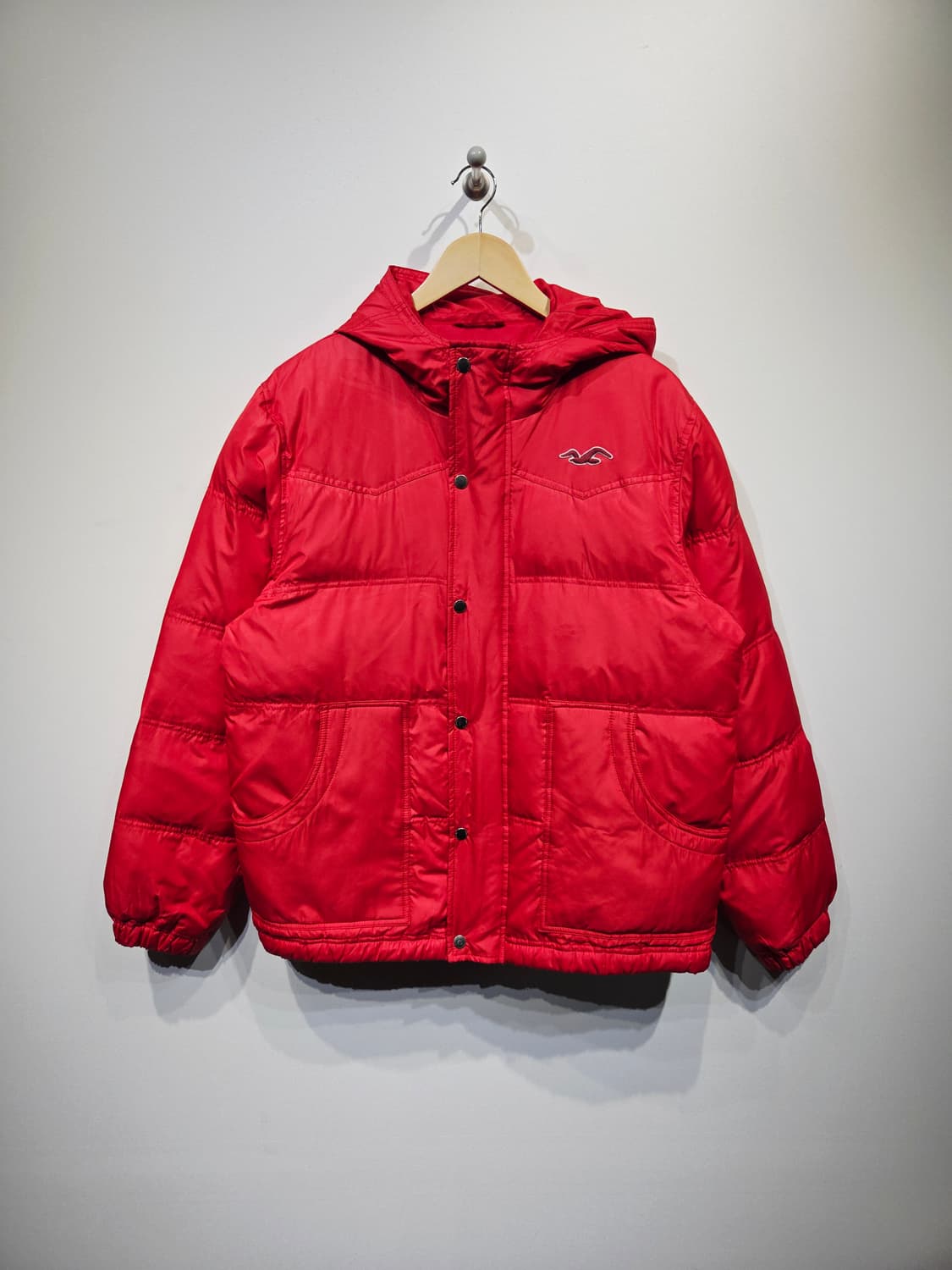 홀리스터 레돈도 레드 다운 후드 패딩 상품이미지2