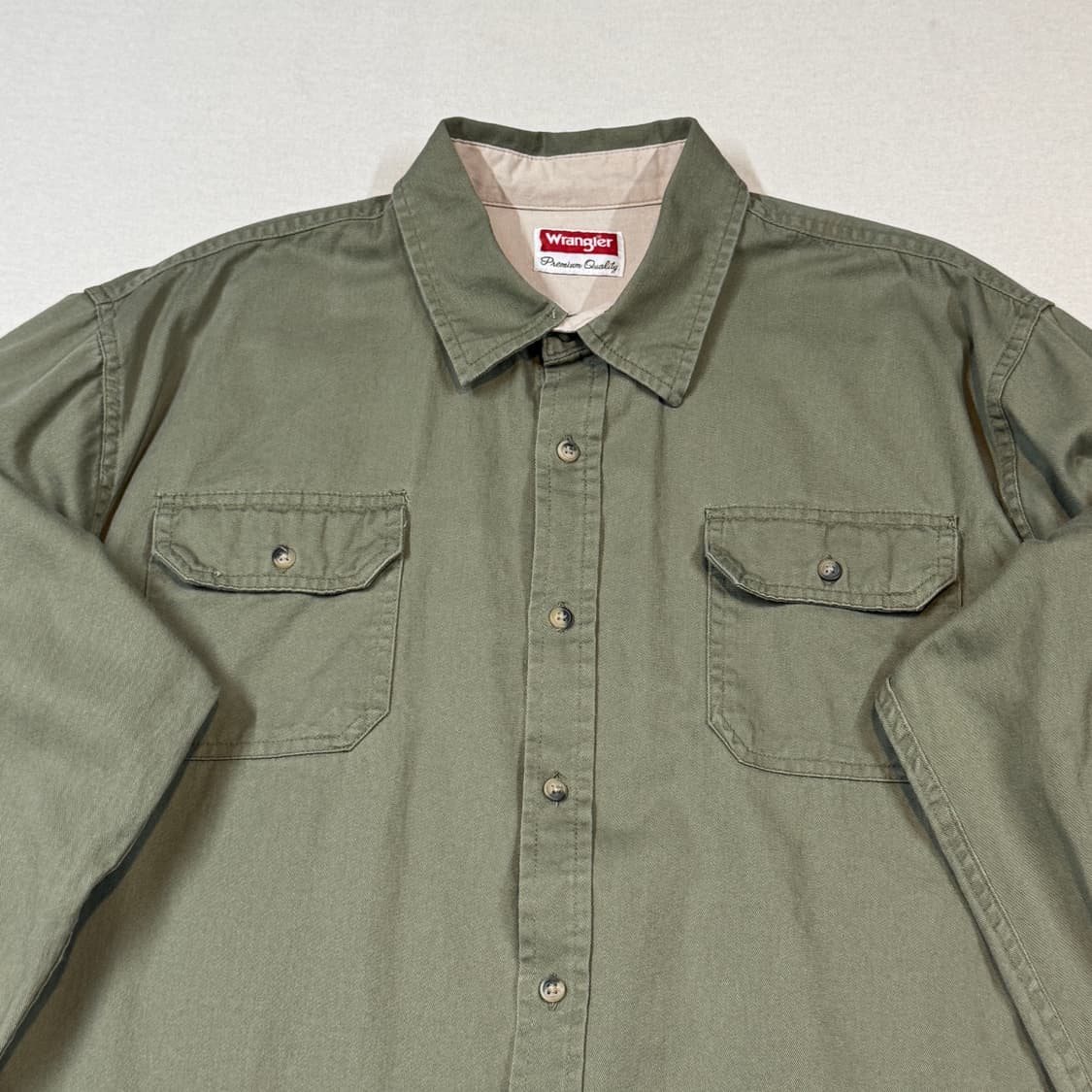 XL) Wrangler 랭글러 투포켓 워크웨어 코튼 셔츠 올리브 상품이미지3