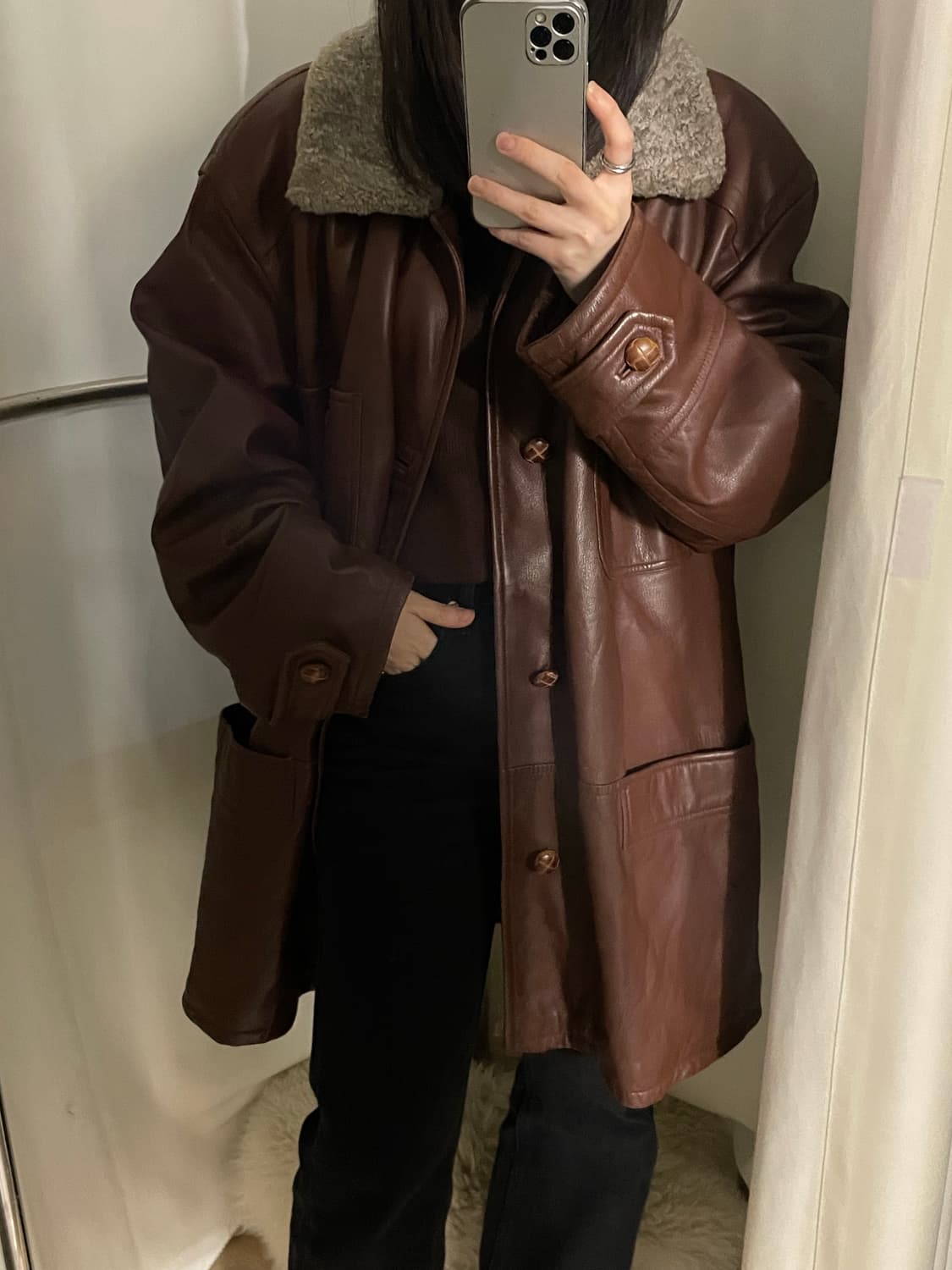 vintage men's sheepskin coat 상품이미지10