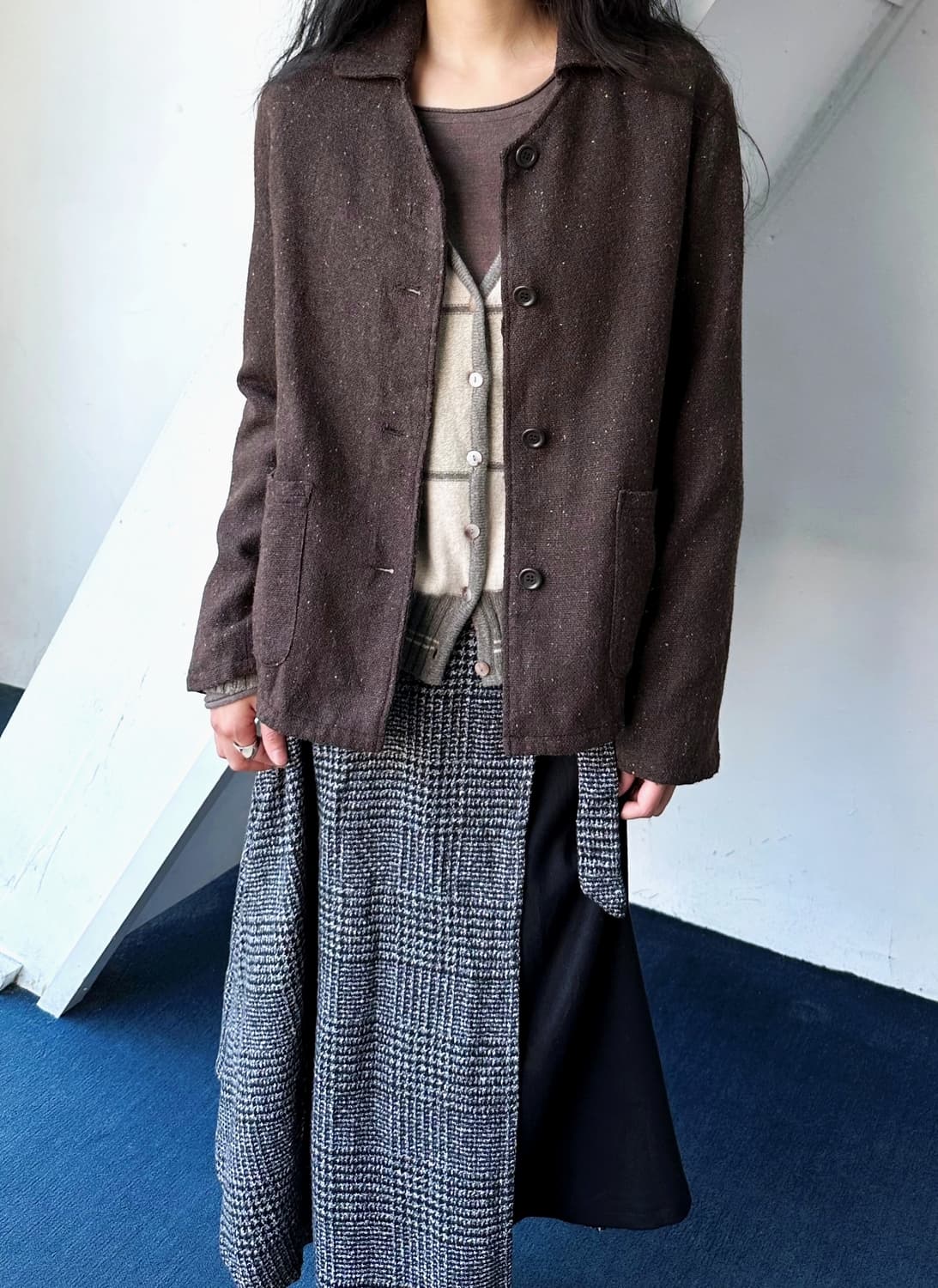 Tweed fabric design collar jacket 상품이미지10