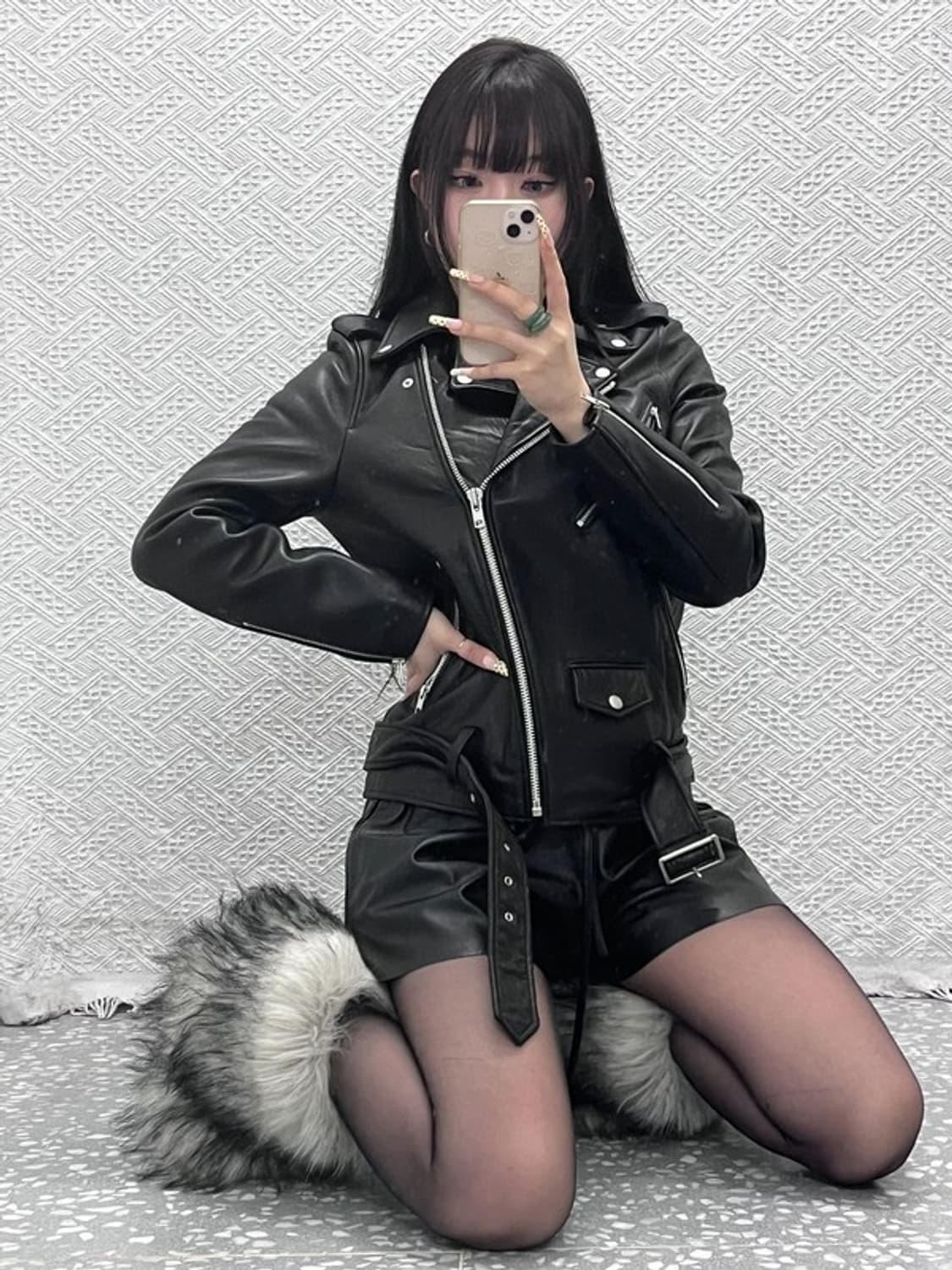 비바스튜디오 락시크 힙 바이커 라이더 가죽자켓 M C10058 상품이미지1