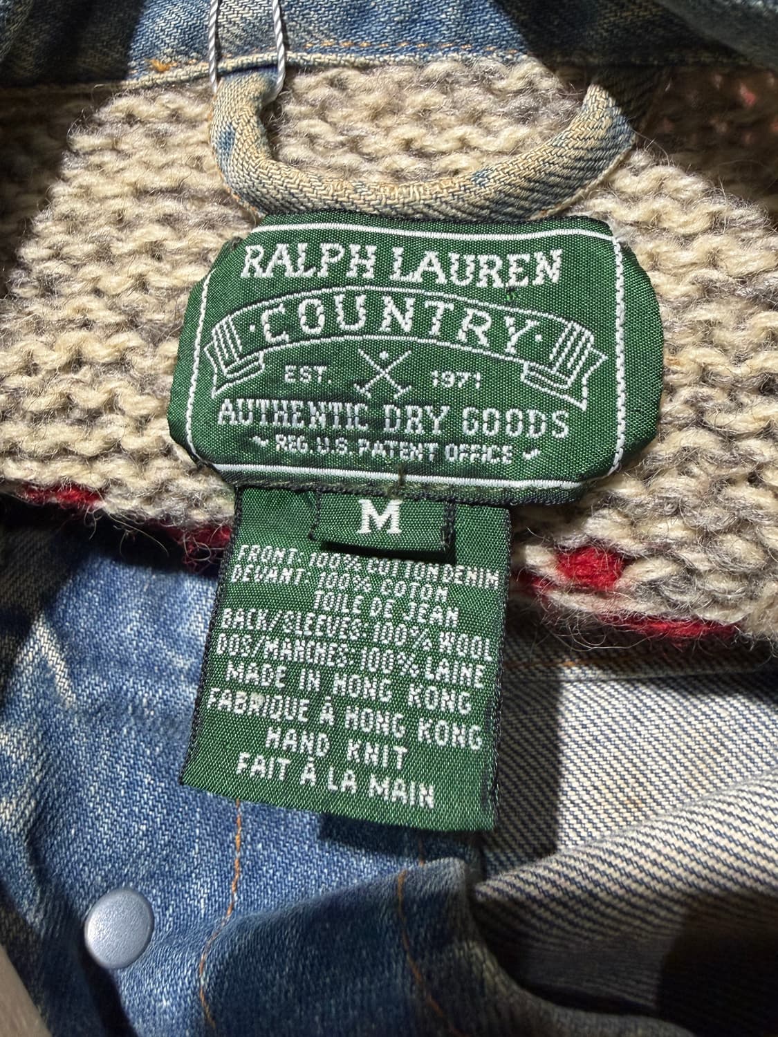 90's 폴로 컨트리 코위찬 니트 트러커 자켓 상품이미지6