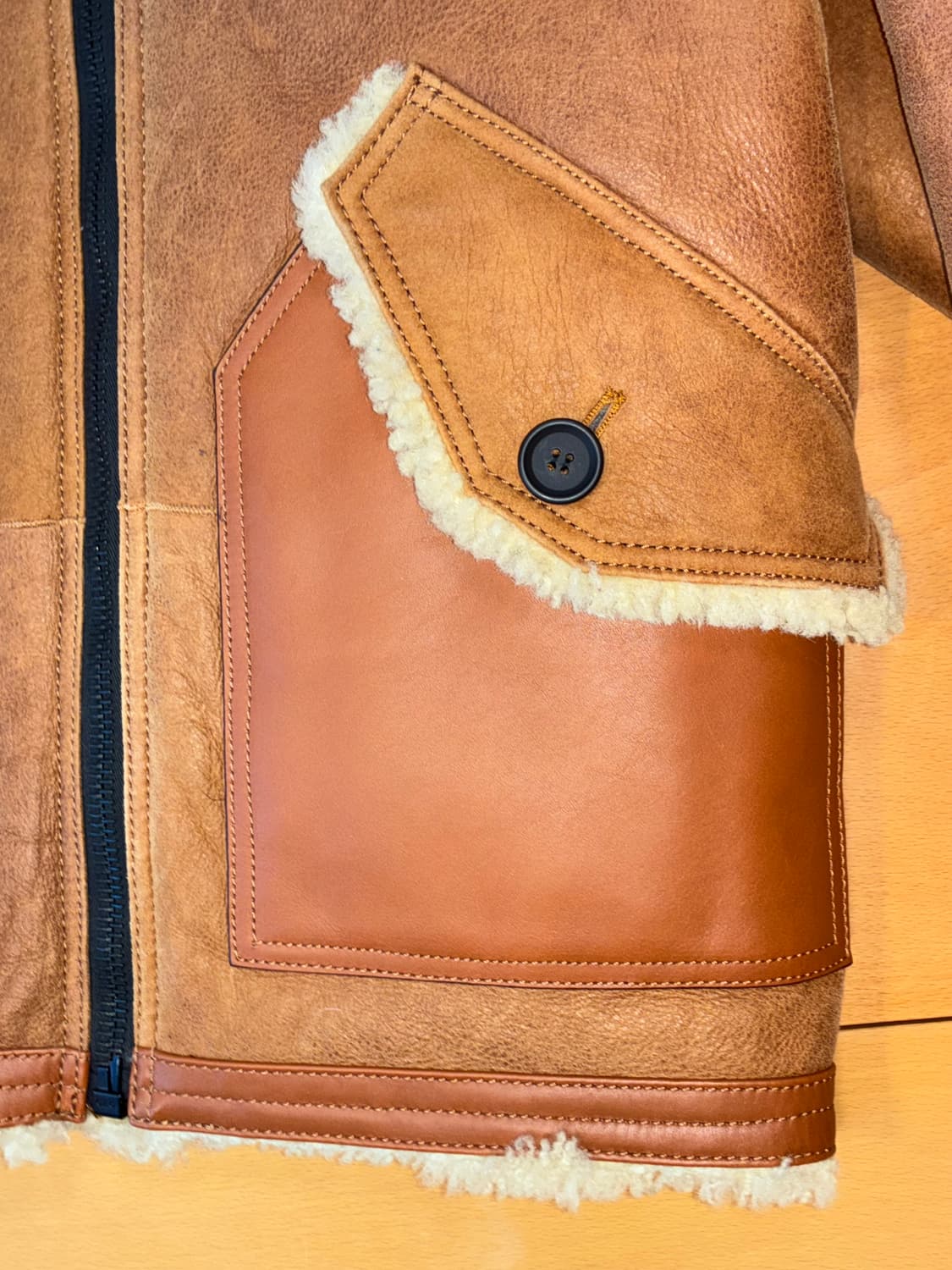 Coach Shearling Moto Jacket M 상품이미지8