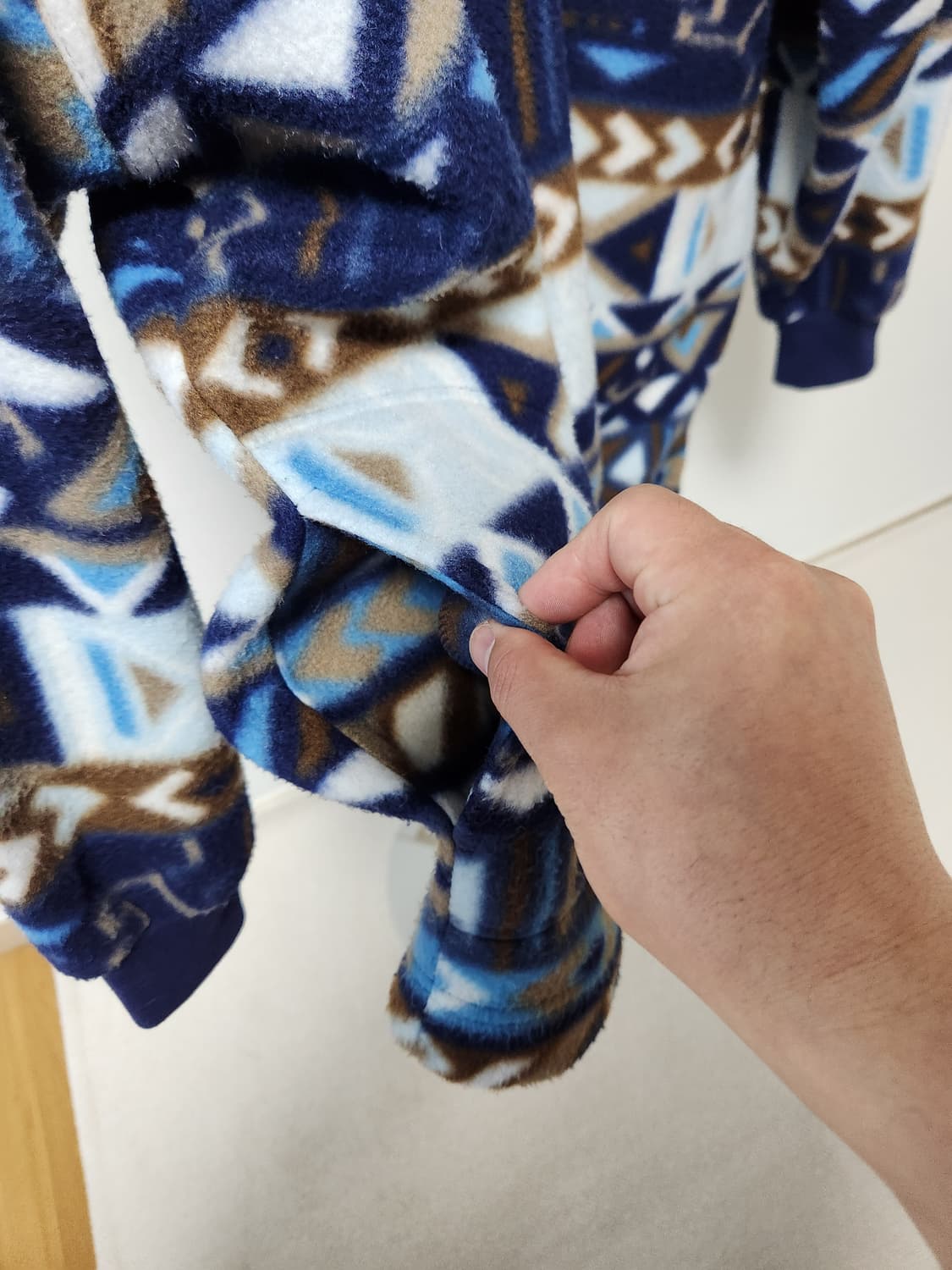 기하학 패턴 폴라플리스 풀오버 M 105-110 상품이미지6