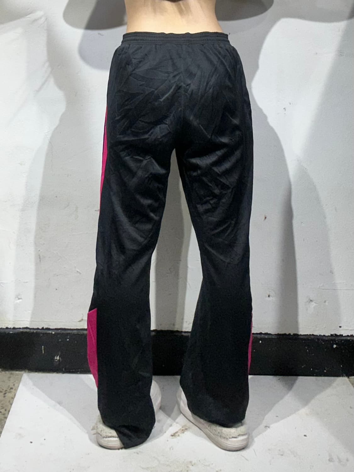 아디다스 블랙 와이드 핑크 삼선 추리닝 바지 L 상품이미지3