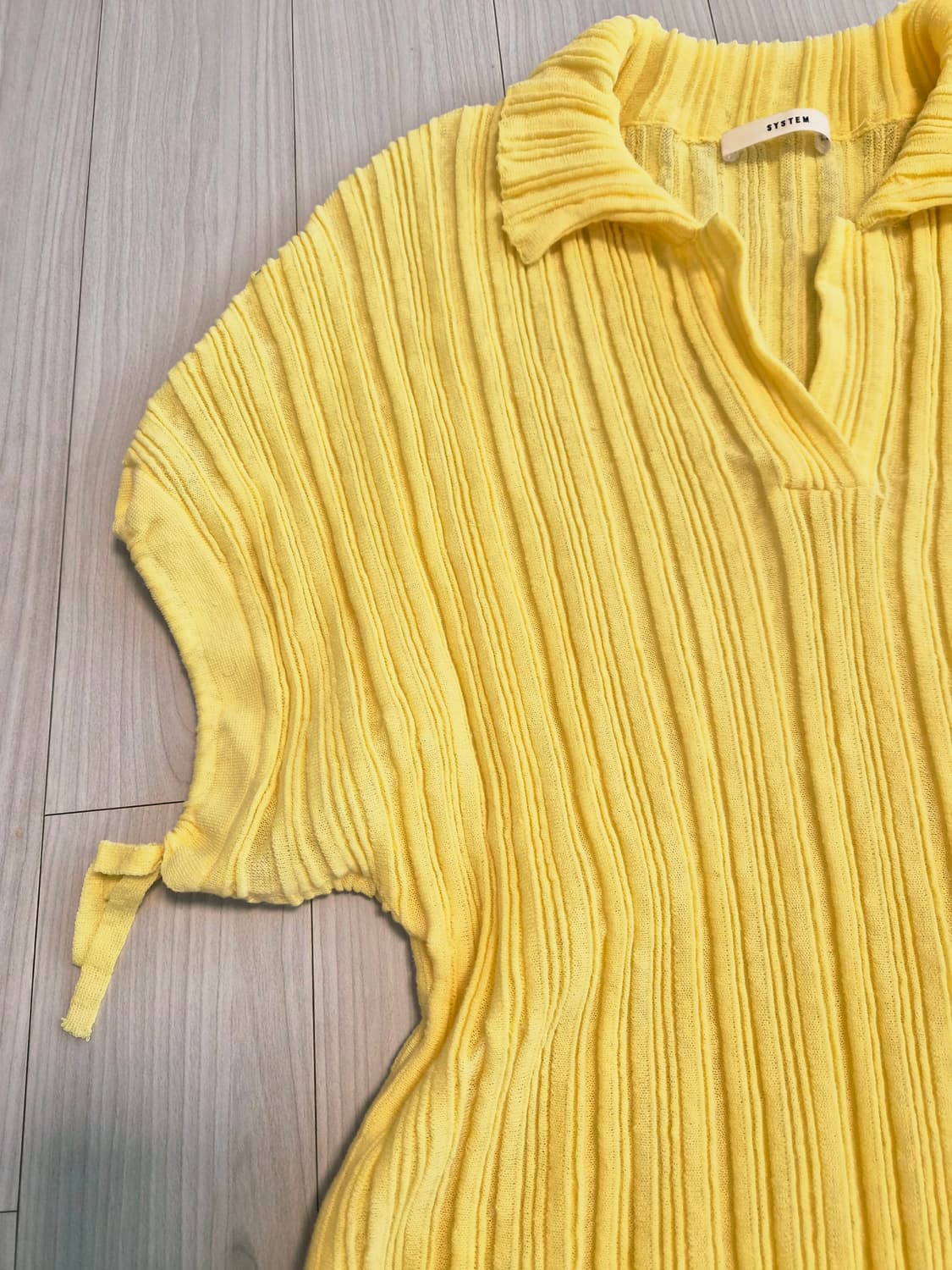 시스템(SYSTEM)**의 드로스트링 리브 니트 탑 상품이미지5