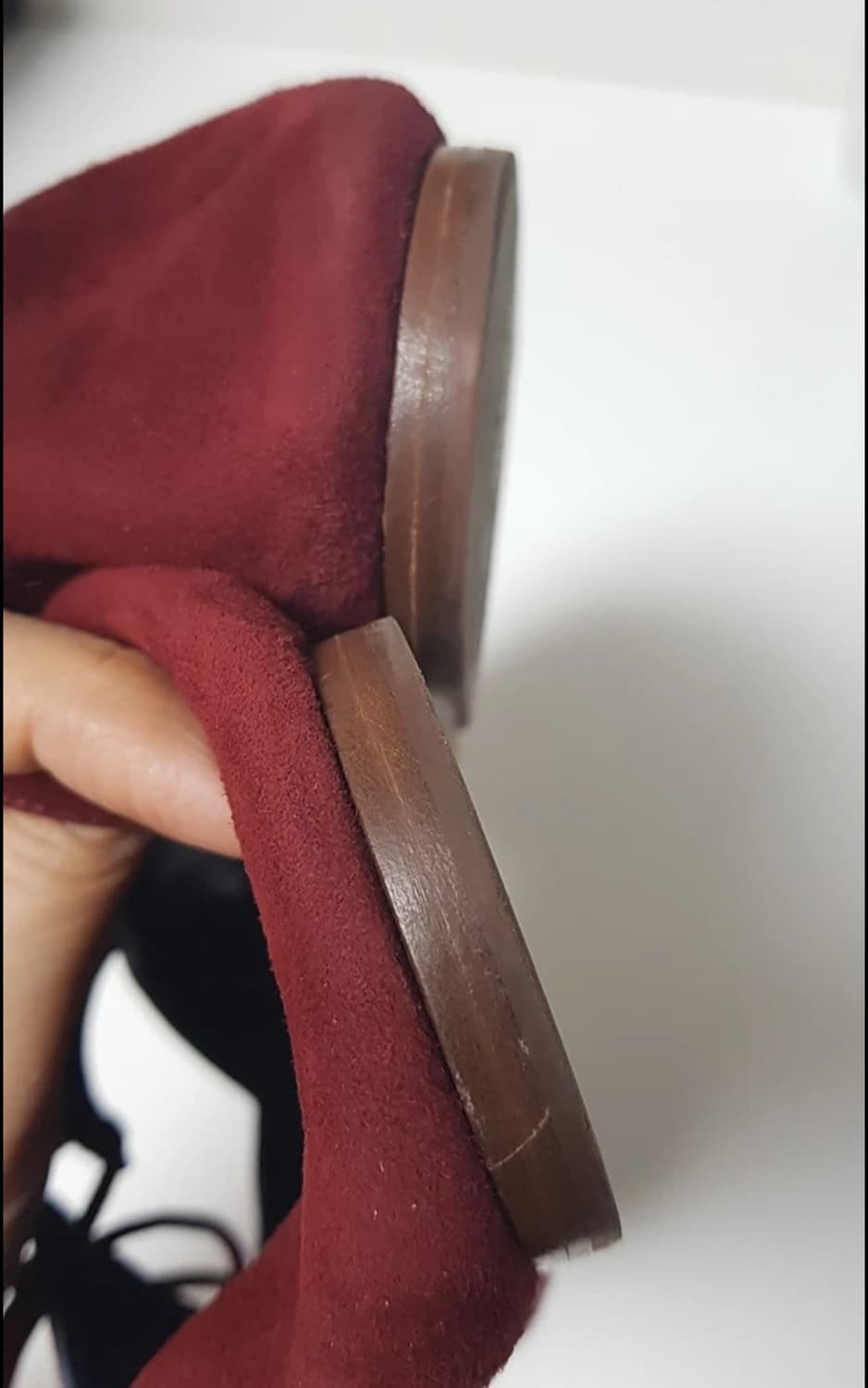 셀린느 CELINE 올드셀린 스웨이드 버건디 바부슈 플랫 상품이미지3