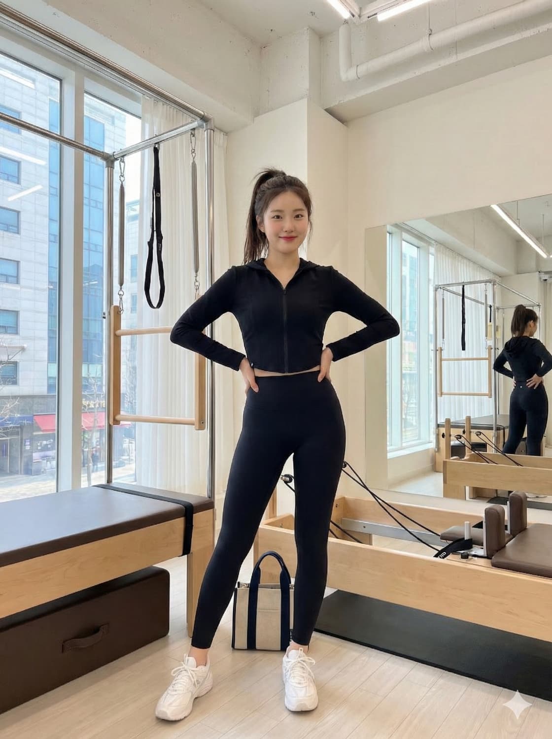 젝시믹스 에센셜 슬림핏 크롭 후드 집업 상품이미지1