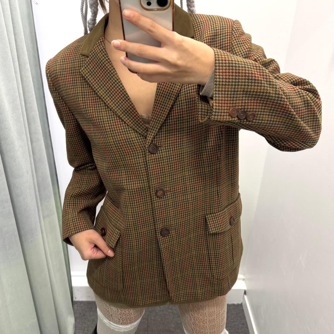 닥스 브라운 체크 모자켓 상품이미지1