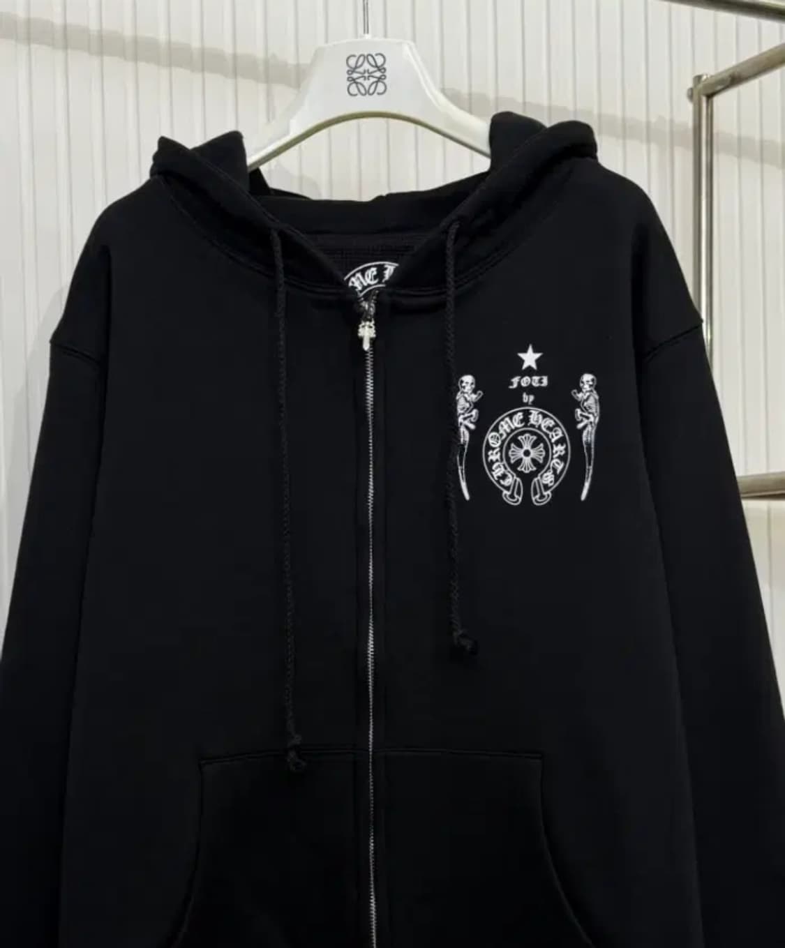 [정품] 크롬하츠X포티 백로고 대거 후드집업 블랙 L 상품이미지1