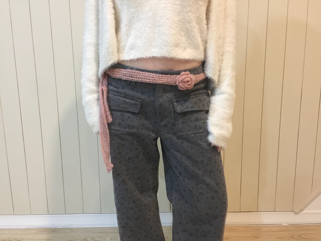 crochet mohair rose scarf dusty pink 상품이미지6