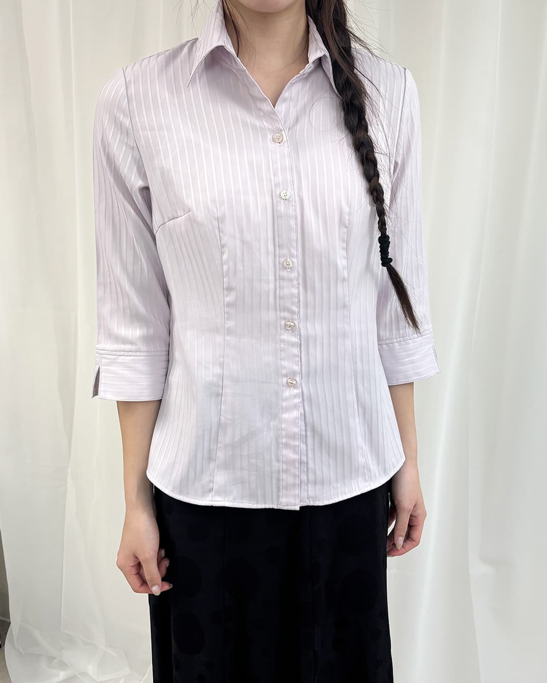 THEORIA lilac geek chic 3/4 sleeve shirt 상품이미지3