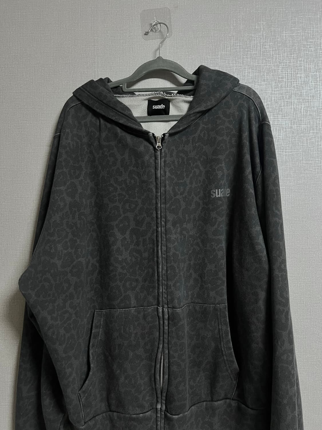 Suade 스웨이드 레오파드 후드집업 블랙 상품이미지7