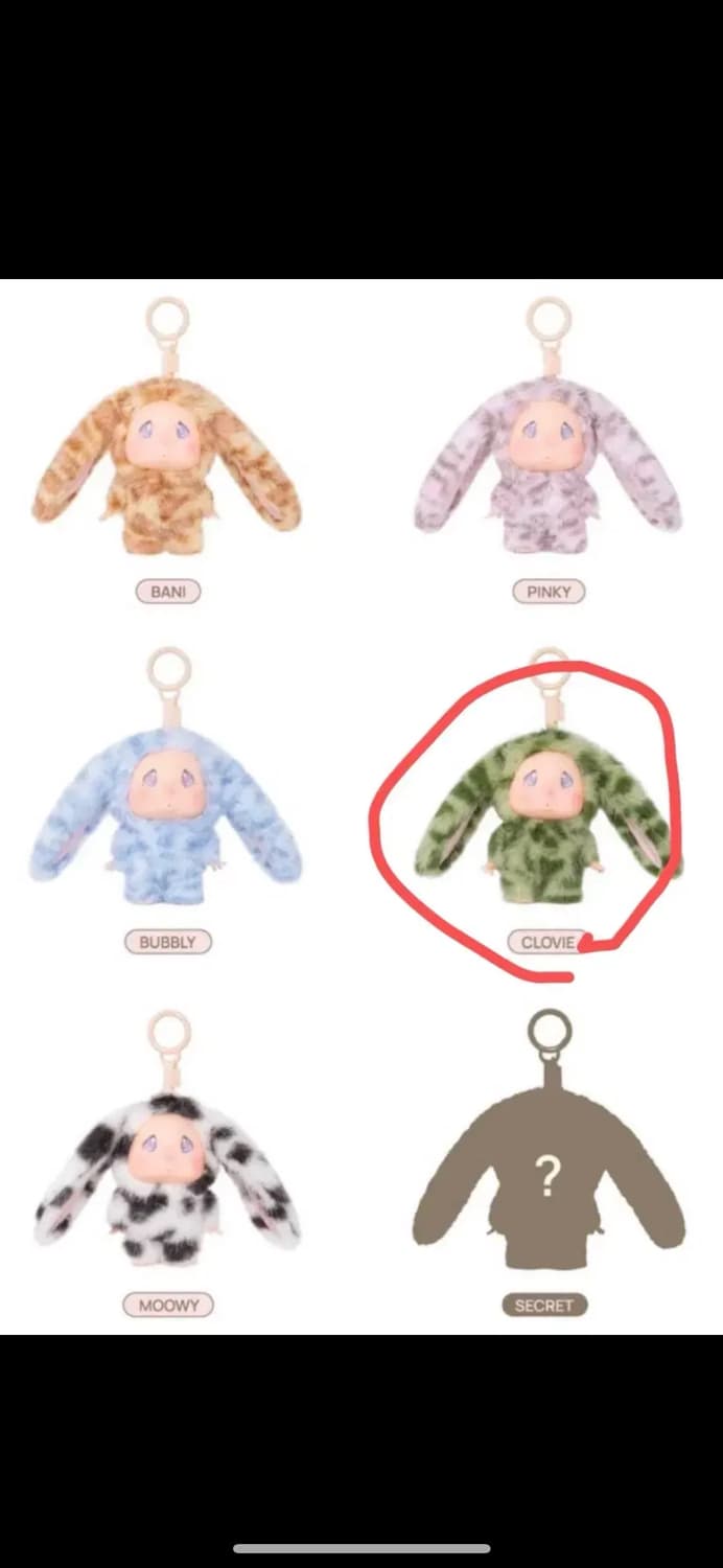 새상품) 글로니 블라인드 박스 키링 클로비 상품이미지2