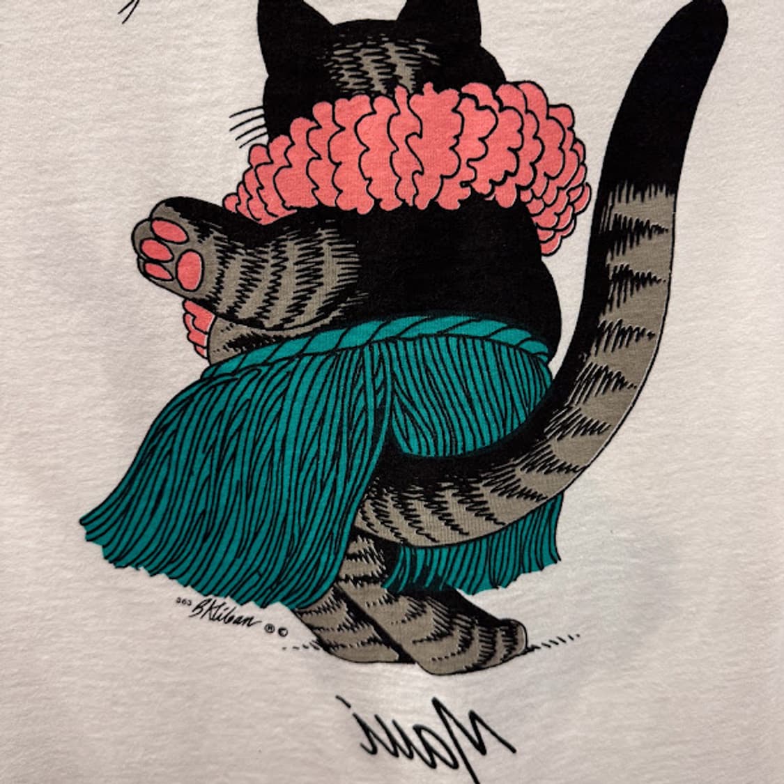 1990년대 빈티지 싱글 스티치 B.Kliban 마우이 고양이 티셔츠 상품이미지6
