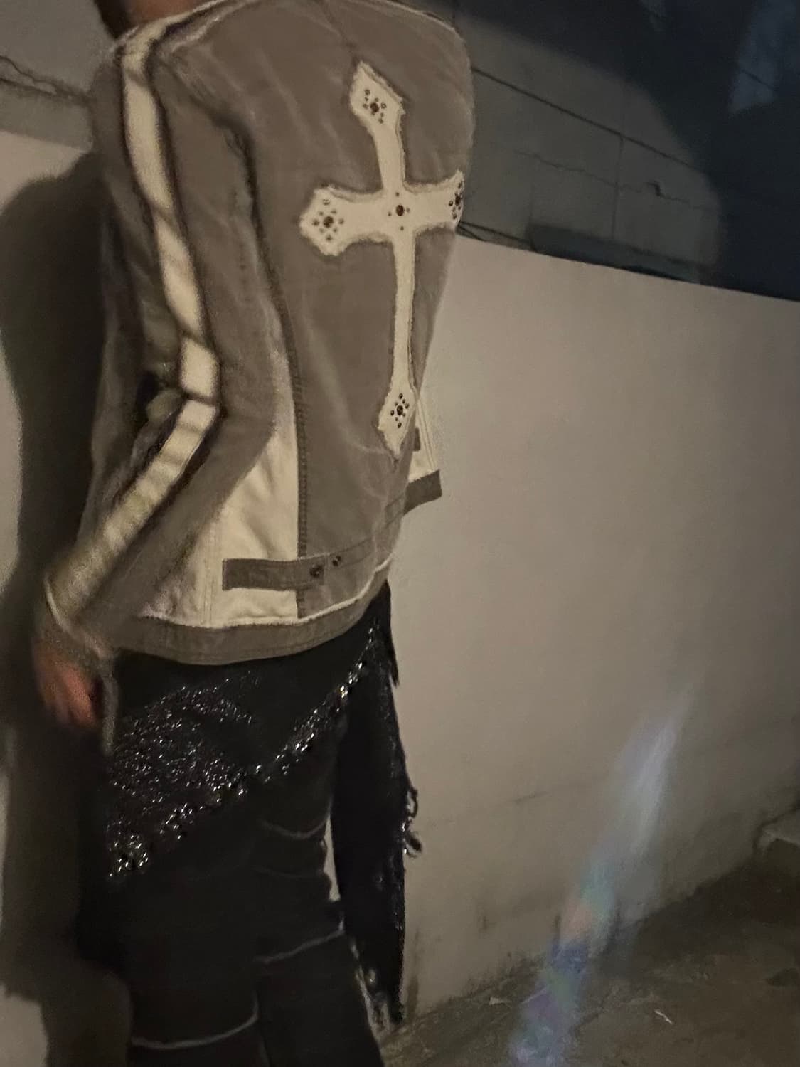 *rare* 2000s 니콜클럽 크로스 큐빅 락시크 데님 자켓  상품이미지6