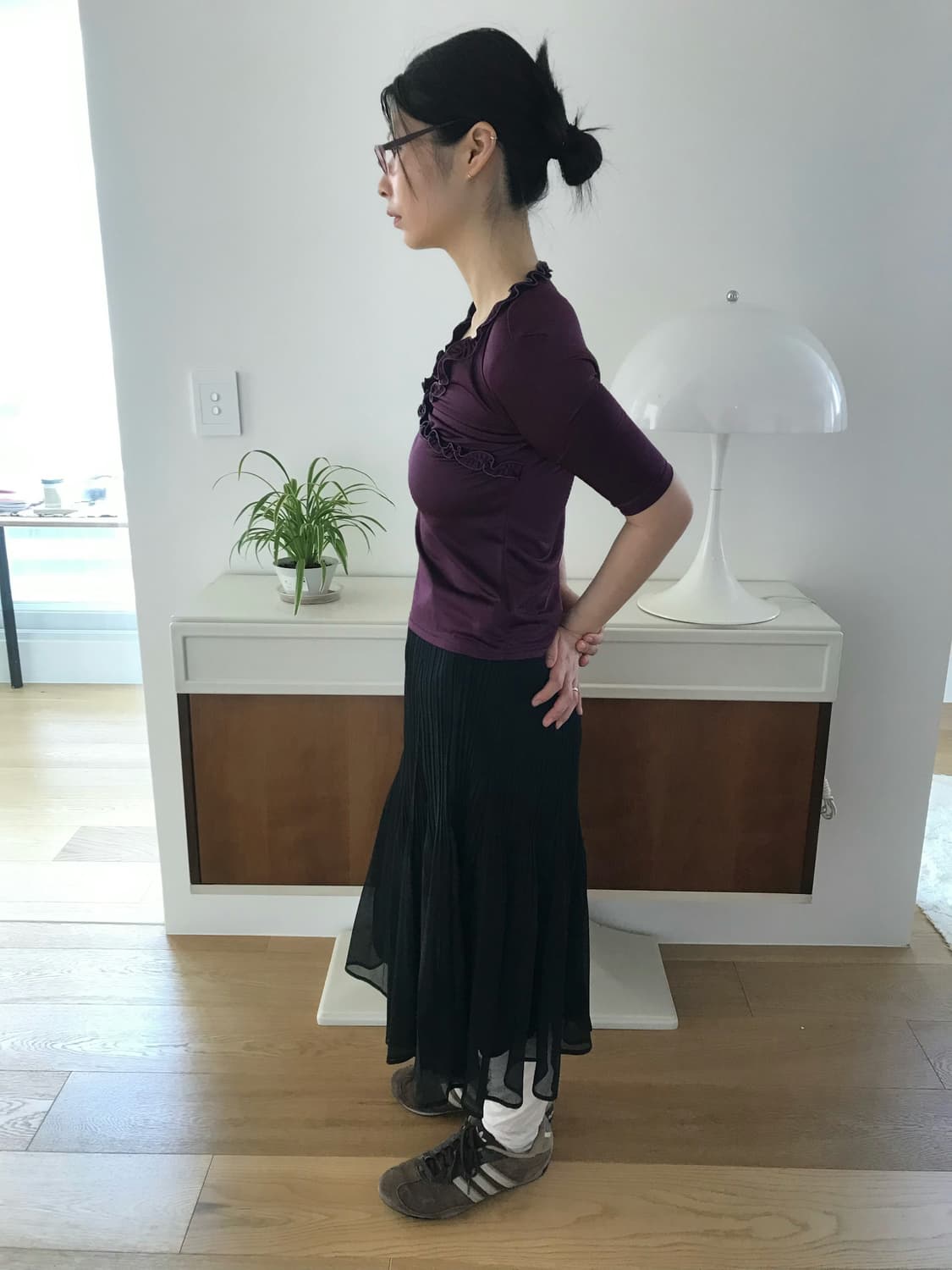 vintage black pleats skirt (25inch) 상품이미지2