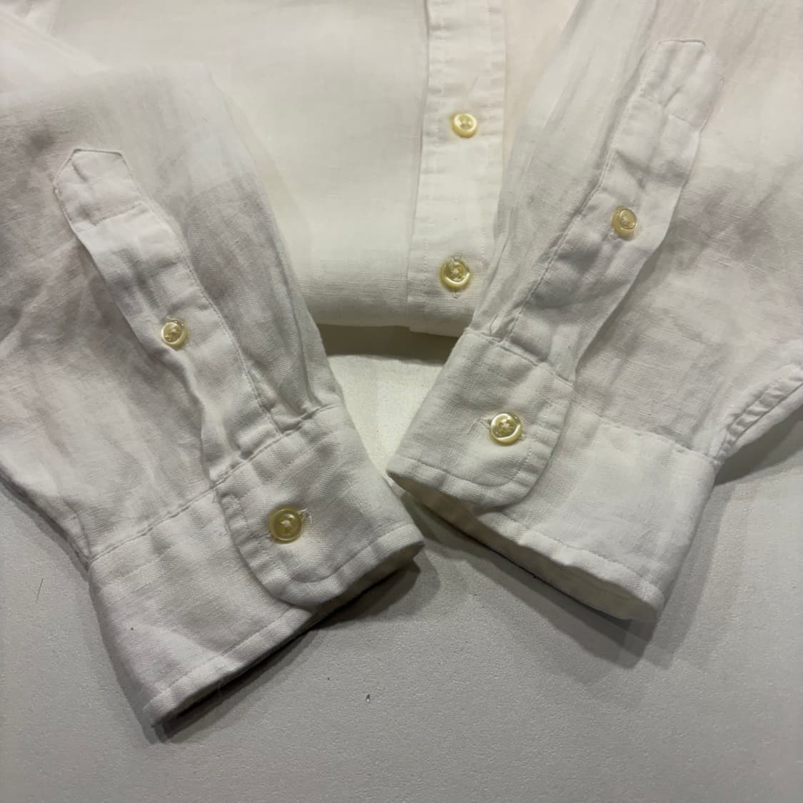 [M] 폴로 랄프로렌 린넨 신형 큐알 셔츠 화이트 긴팔 B828 상품이미지9