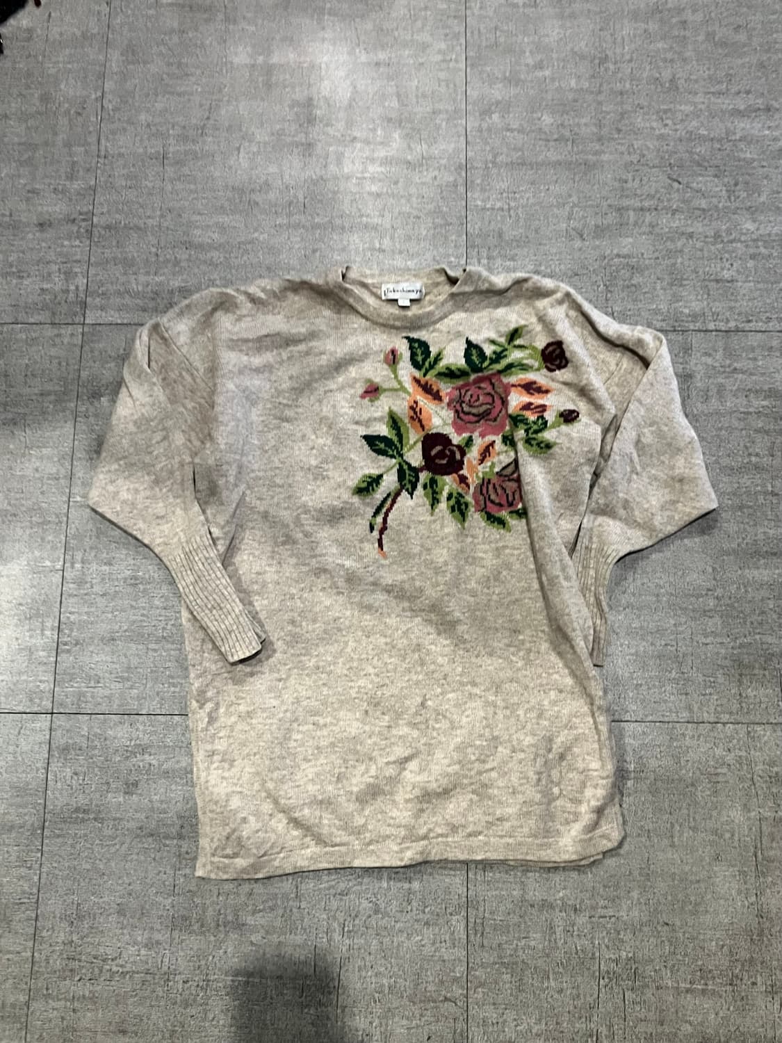 일본빈티지 Takashimaya 오리엔탈보헤미안 플라워 니트스웨터 상품이미지1