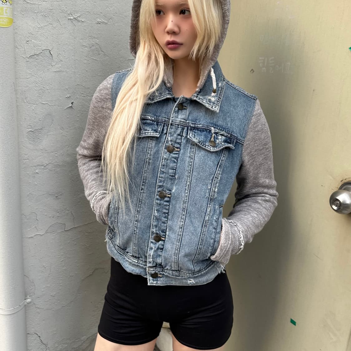 00s 프리피플 디스트레스드 데님 앤 니트 자켓 상품이미지1
