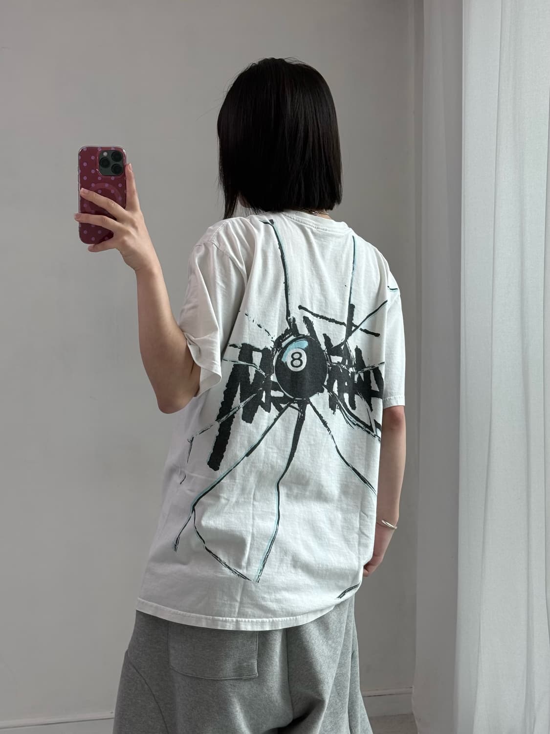 스투시 쉐터드 화이트 반팔 상품이미지1