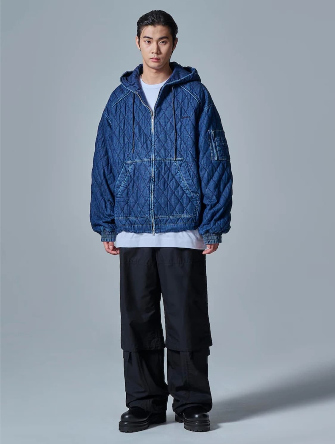 준지 24FW 퀼팅 마원 후드 데님 점퍼 상품이미지4