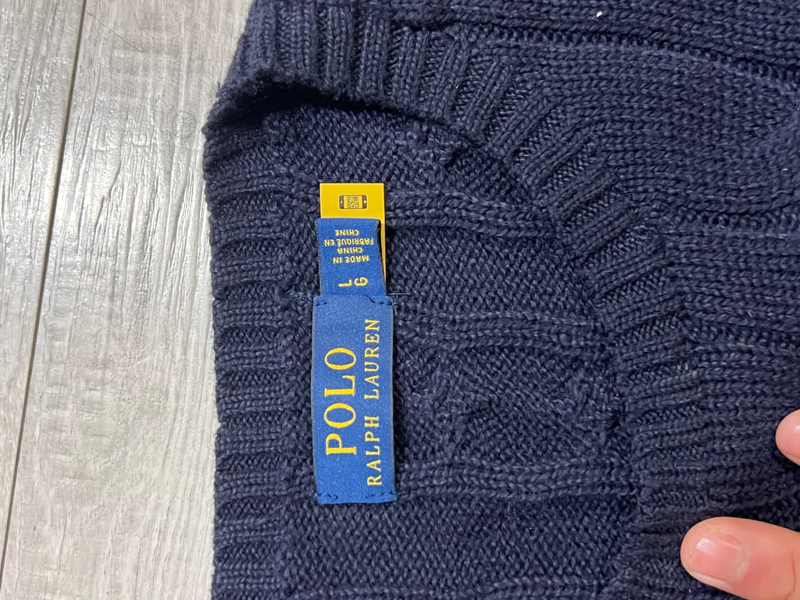 폴로 케이블 니트 네이비 L 105 거의 새것 QR 정가 25 상품이미지2