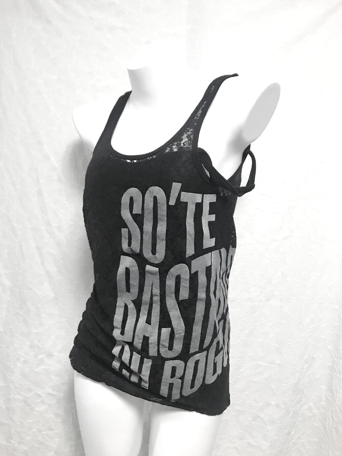 빈티지 펑크 사선 지퍼 레이어드 슬리브리스 탑 상품이미지2