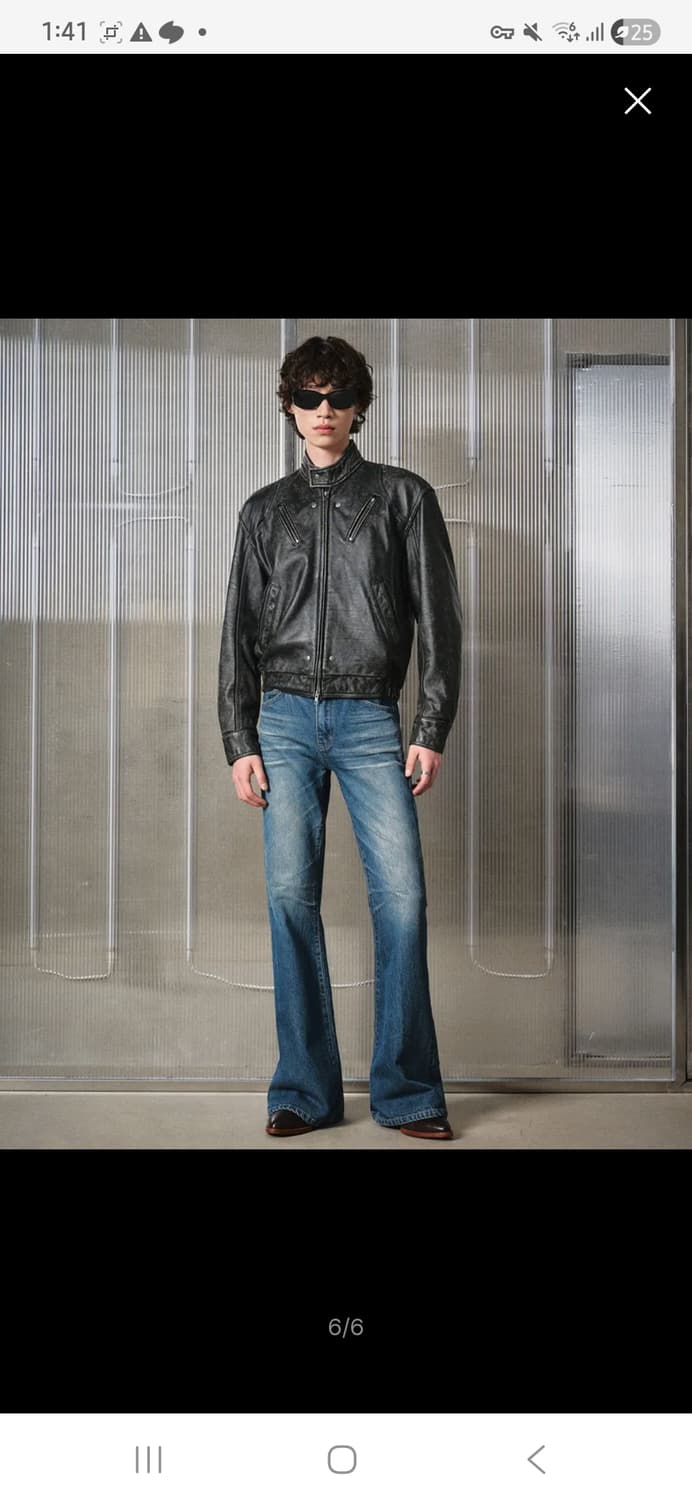 엘무드 스모커 카우하이드 바이커 레더 자켓 번트 블랙 상품이미지3