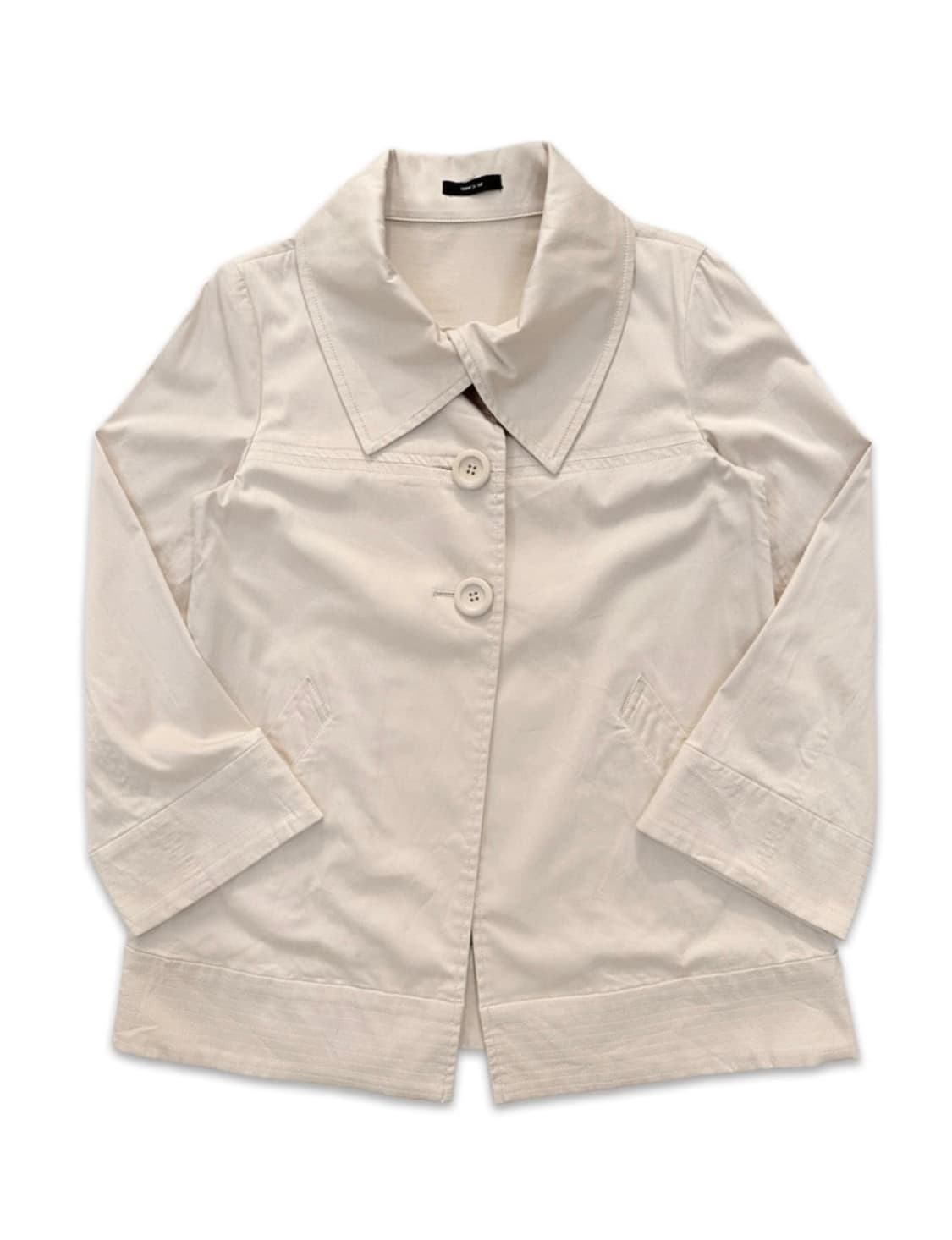 빈티지 Comme Ca lsm 아이보리 플레어 싱글 트렌치코트 상품이미지1