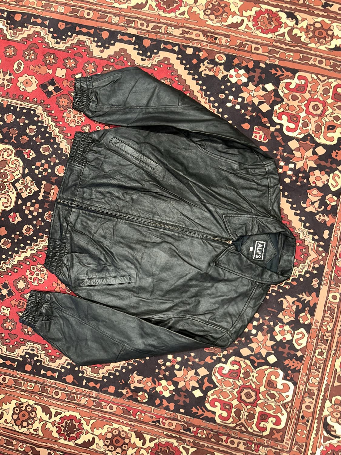 ( L-XL ) 봄버자켓 푸퍼자켓 레더자켓 항공점퍼 빈티지가죽자켓 상품이미지5