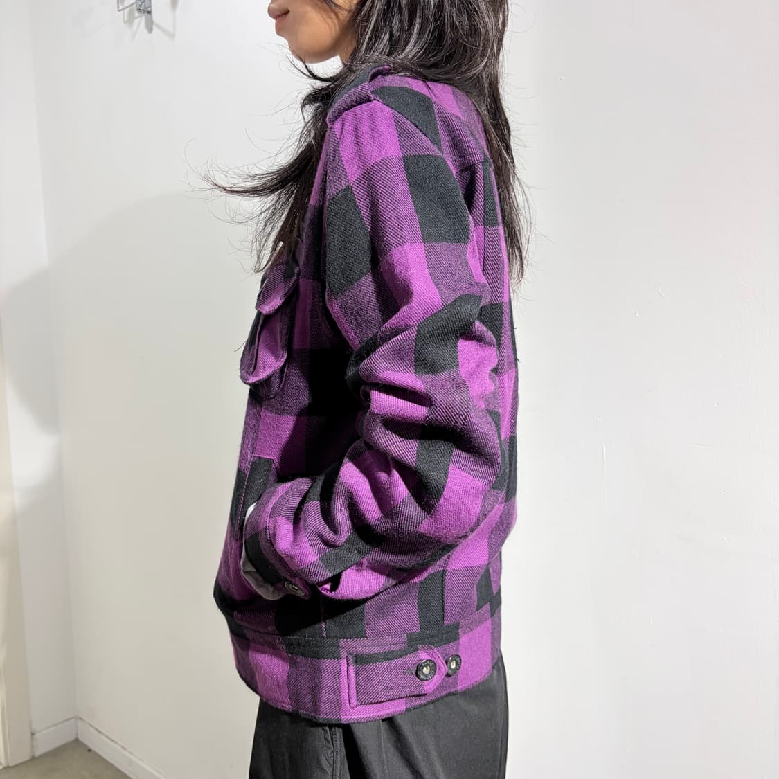 체크 y2k 워크 자켓 상품이미지2