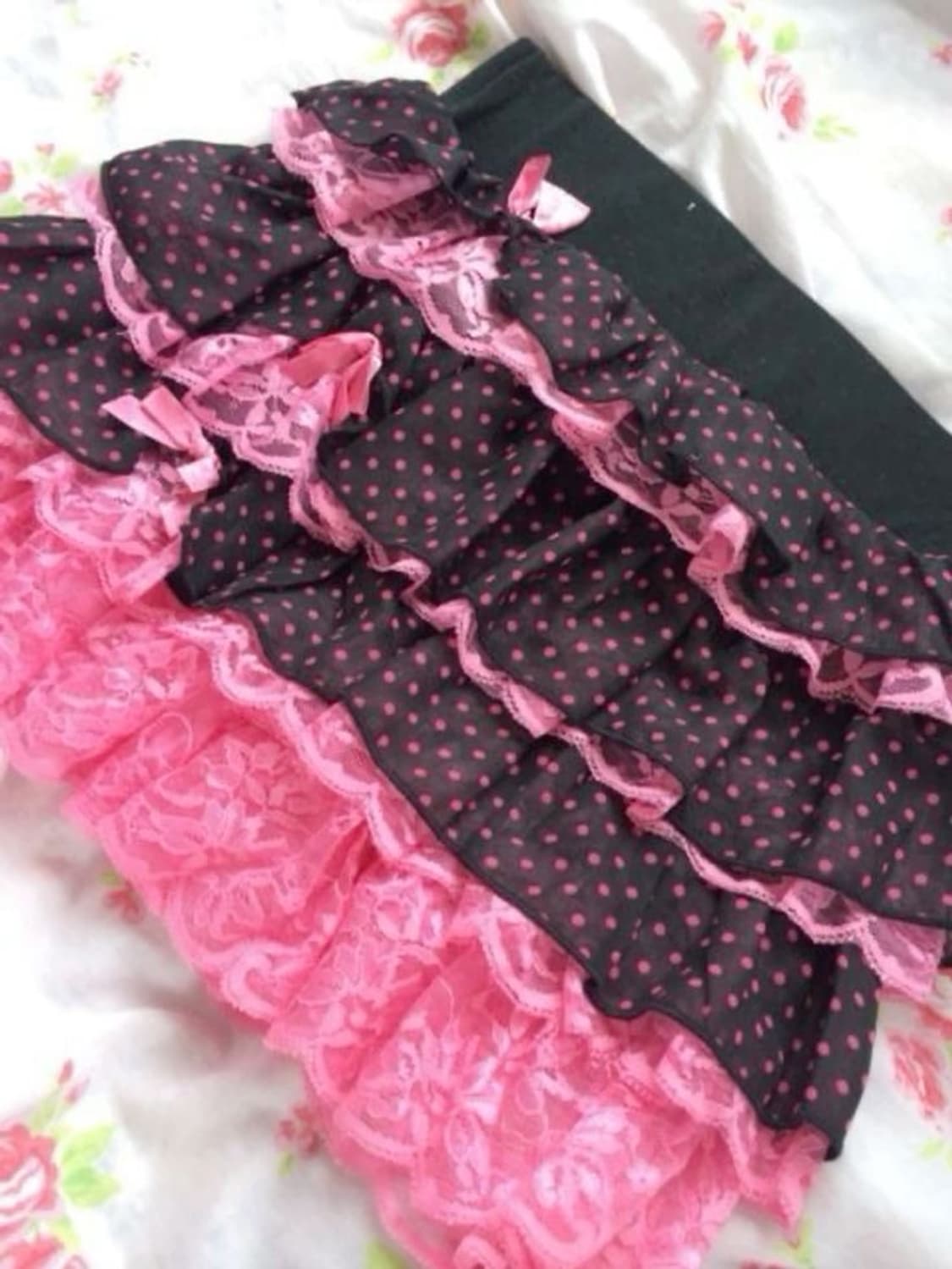 Deary 디어리 리본 도트 캉캉 스커트 마즈깔 갸루 핀터 헤이세이 상품이미지2