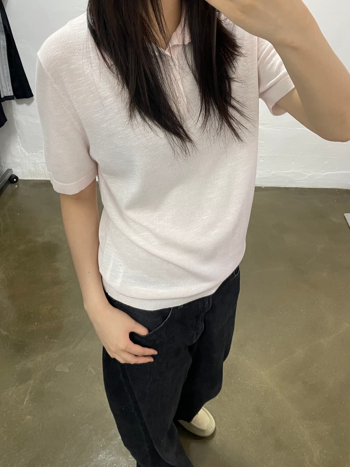 REISS 핑크 니트 반팔 티셔츠 S 상품이미지2