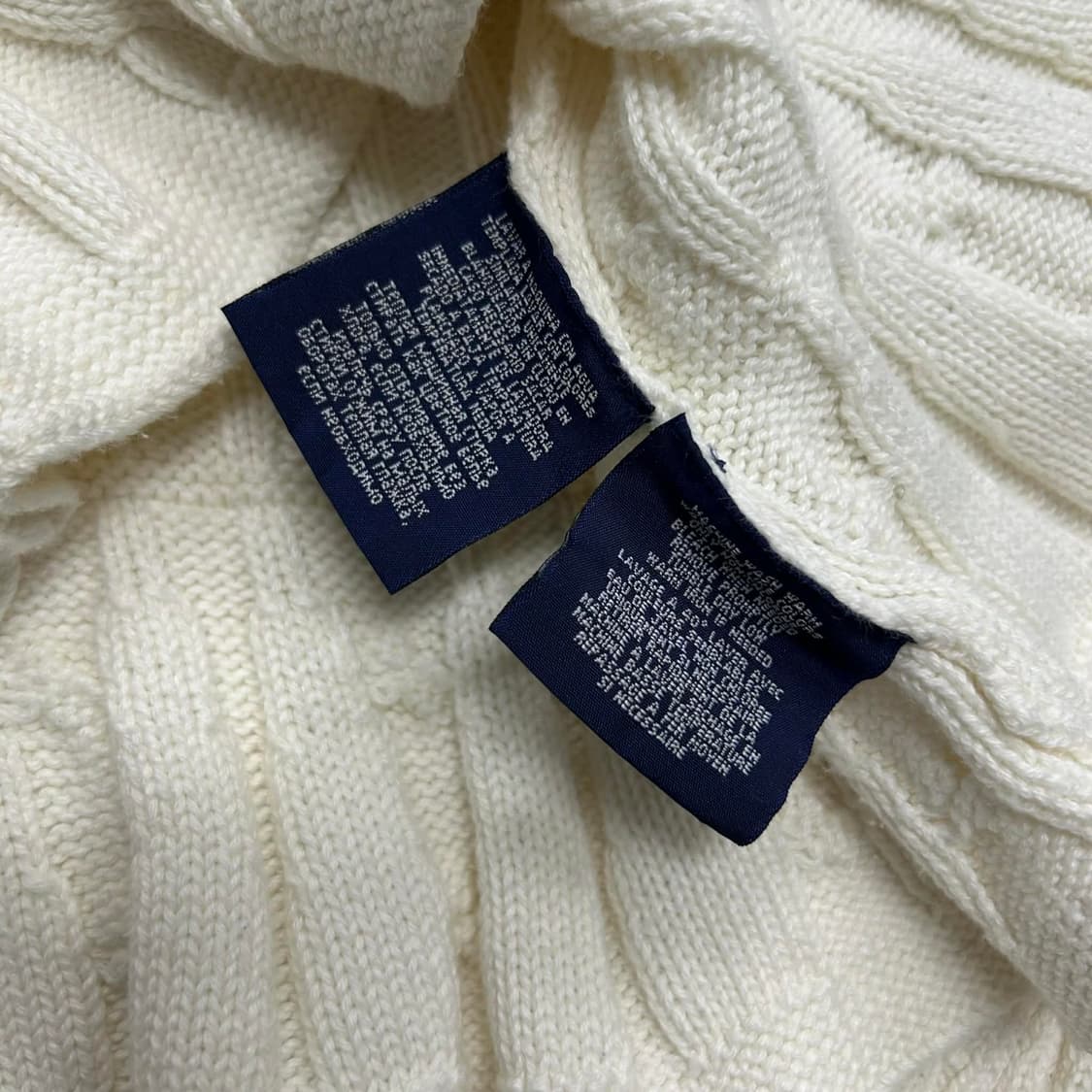 폴로 랄프로렌 화이트 케이블 프릴 핀터깔 니트 가디건(XL) 상품이미지5