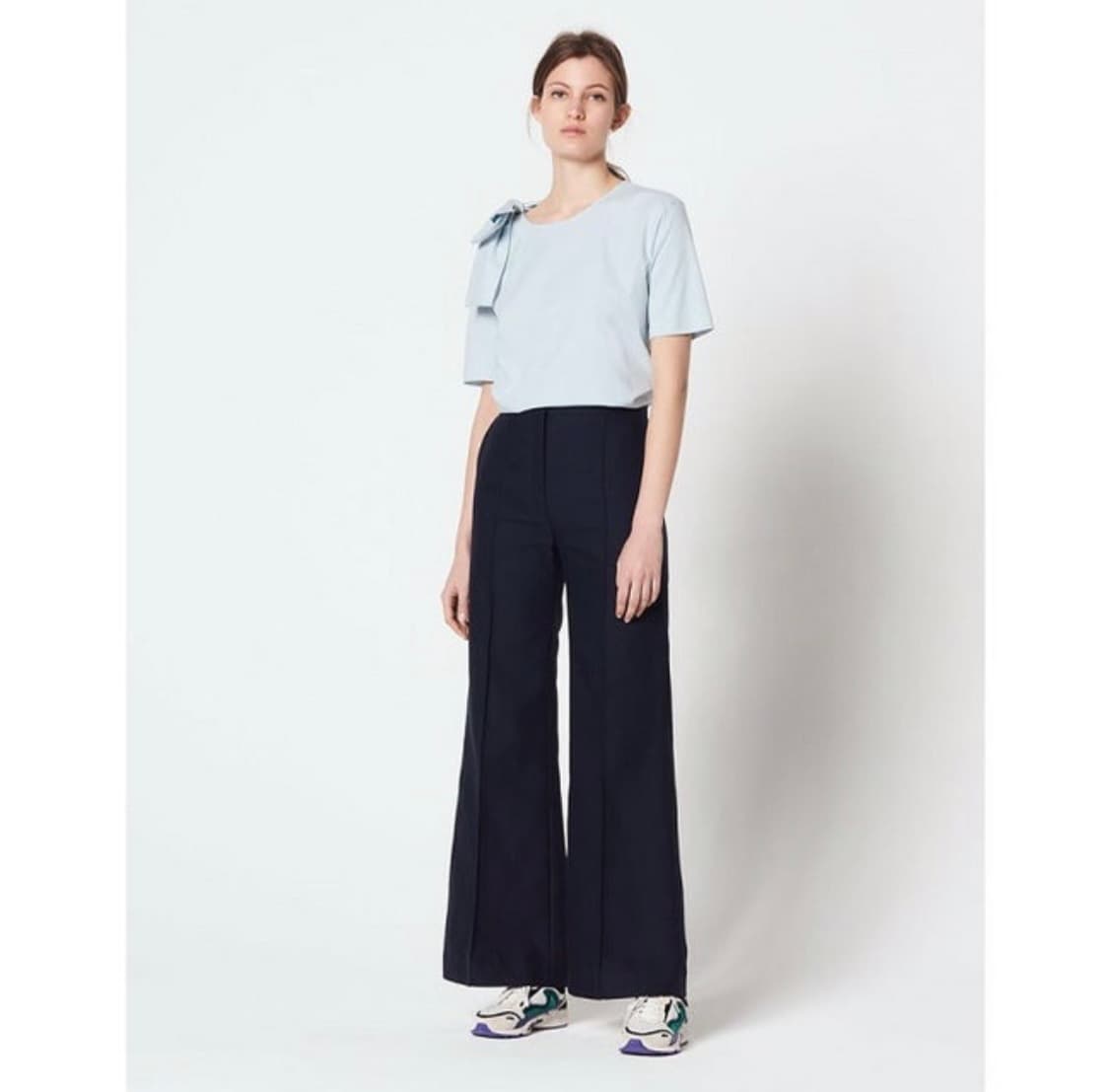 Sandro 산드로 Alexa 알렉사 파우더블루 리본 블라우스 티셔츠_1 상품이미지7