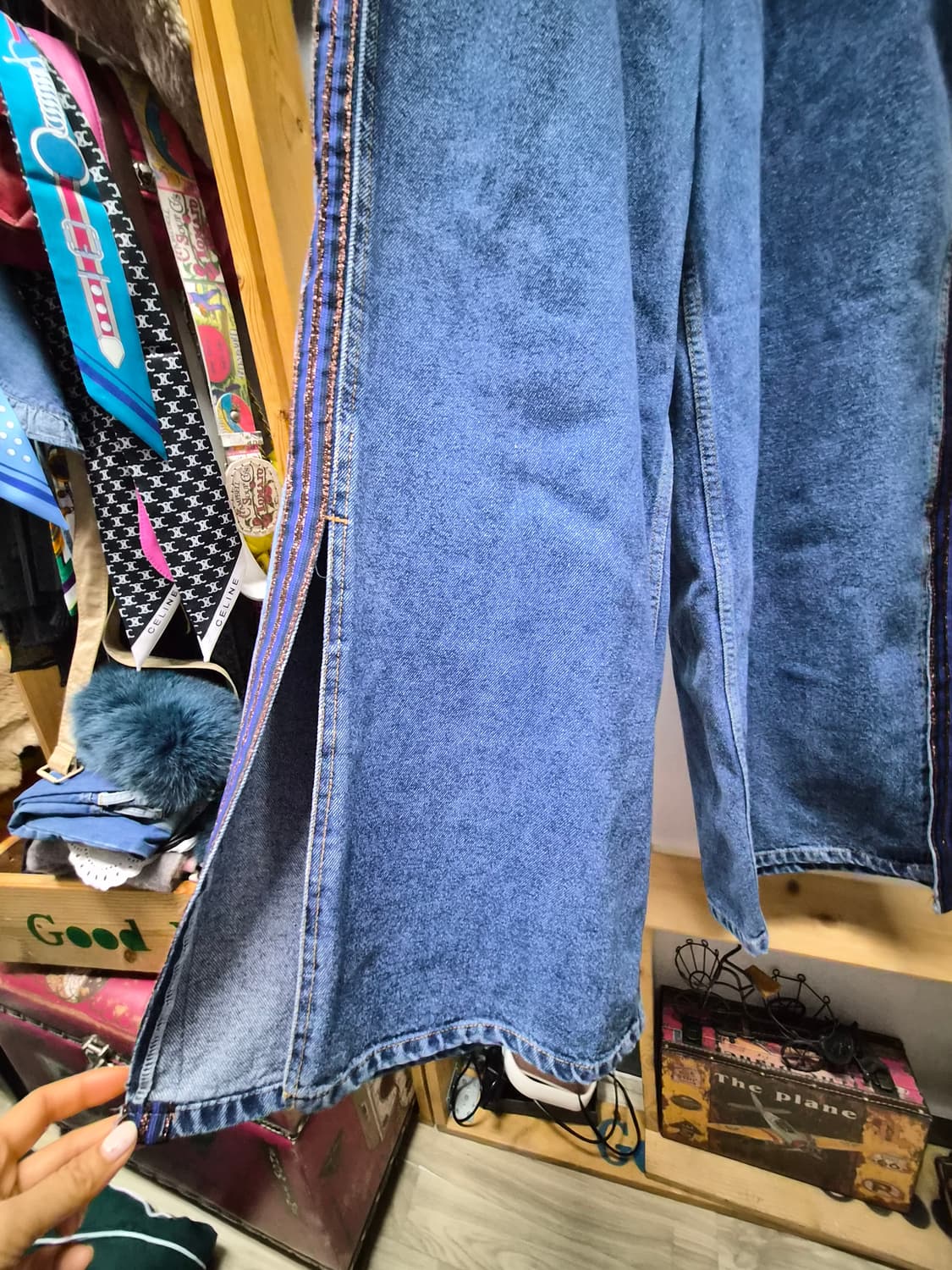 이로 포인트  골지니트. 자라와이드팬츠 상품이미지8