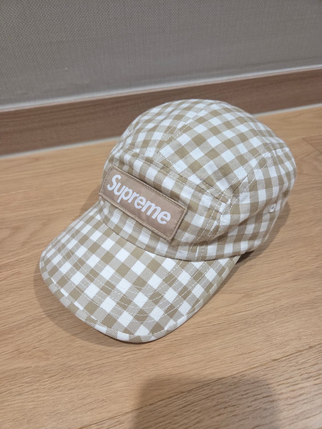 슈프림 23SS 깅엄 캠프캡 탄(Tan) 상품이미지1