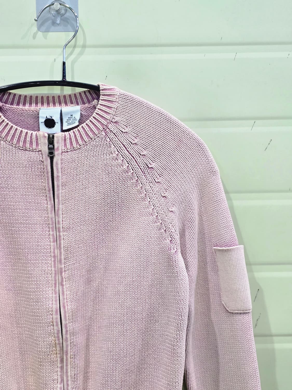 아르마니 익스체인지 핑크 니트 집업 가디건 상품이미지3