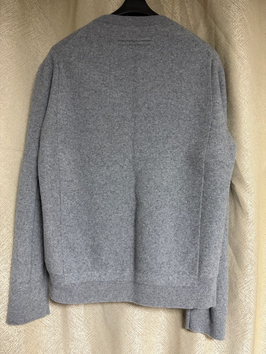 [L] 제냐 버티컬 라인 울 캐시미어 크루넥 스웨터 그레이 상품이미지2