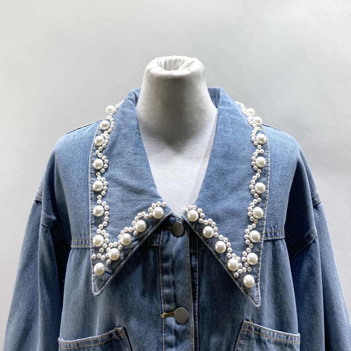 벨리걸 2022 진주포인트 크롭 데님자켓 F  상품이미지2